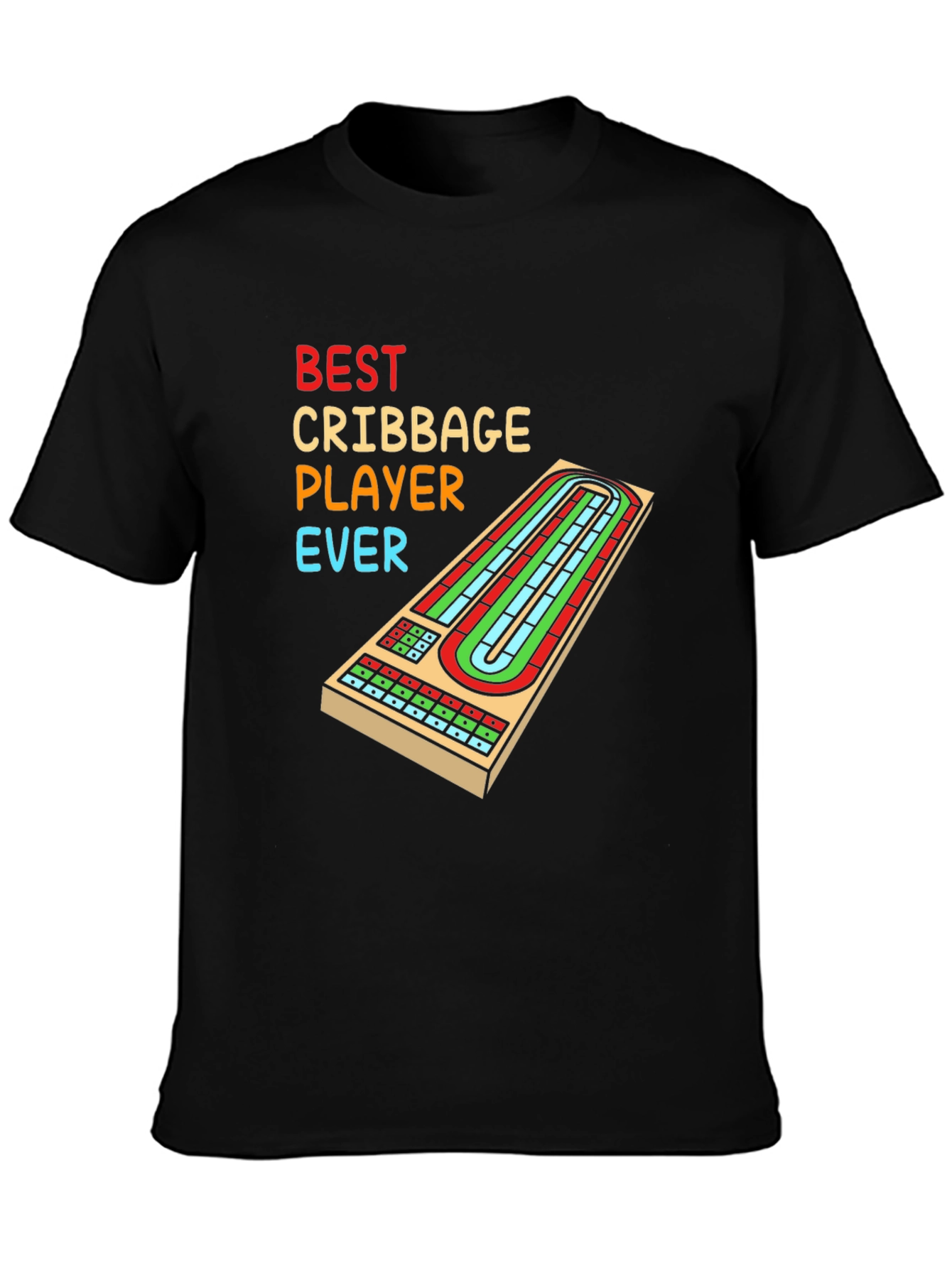 Black Best Cribbage Player Ever T-Shirt view 3
