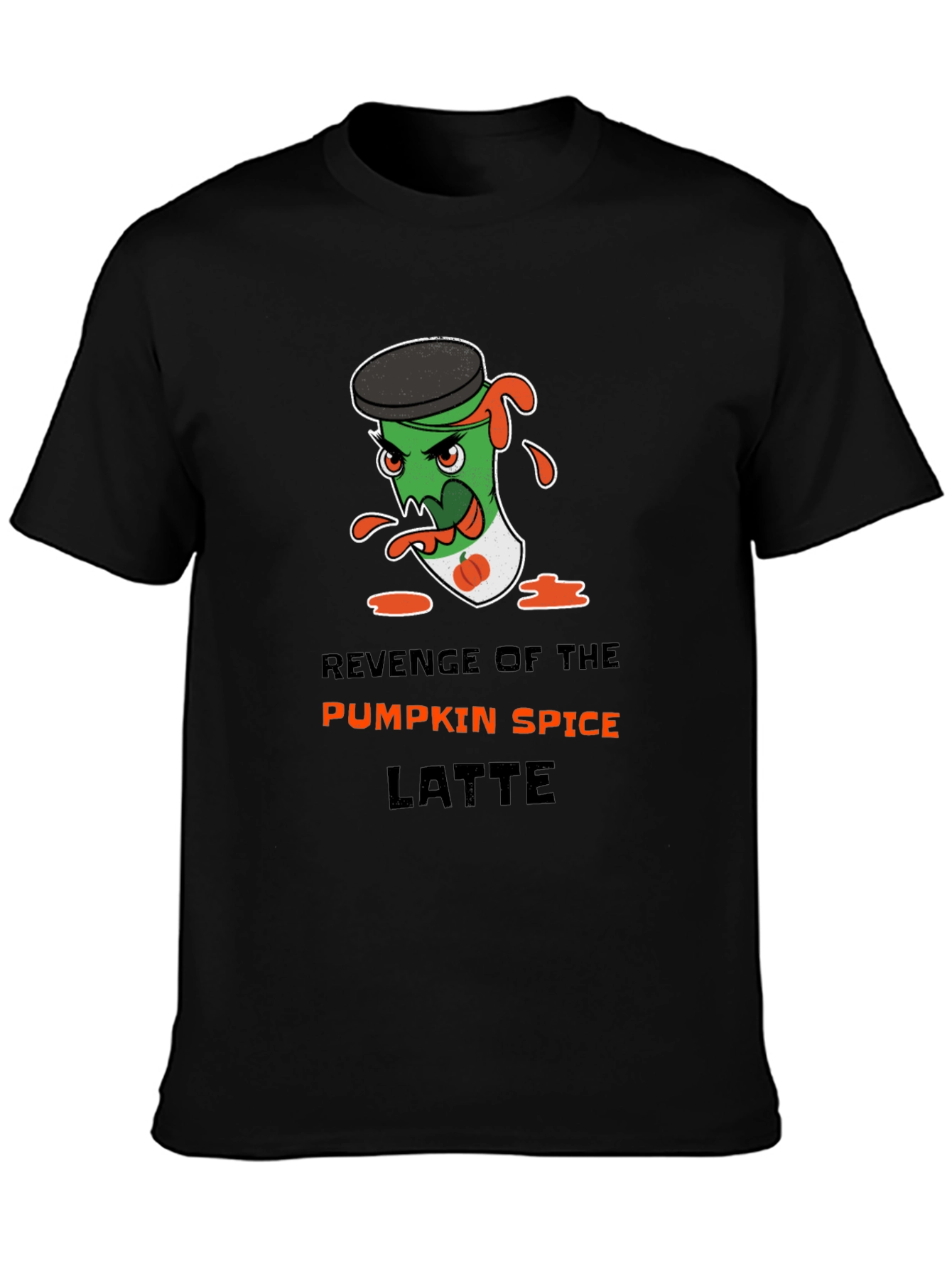 Black Revenge of Pumpkin Spice Latte Graphic Tee view 3