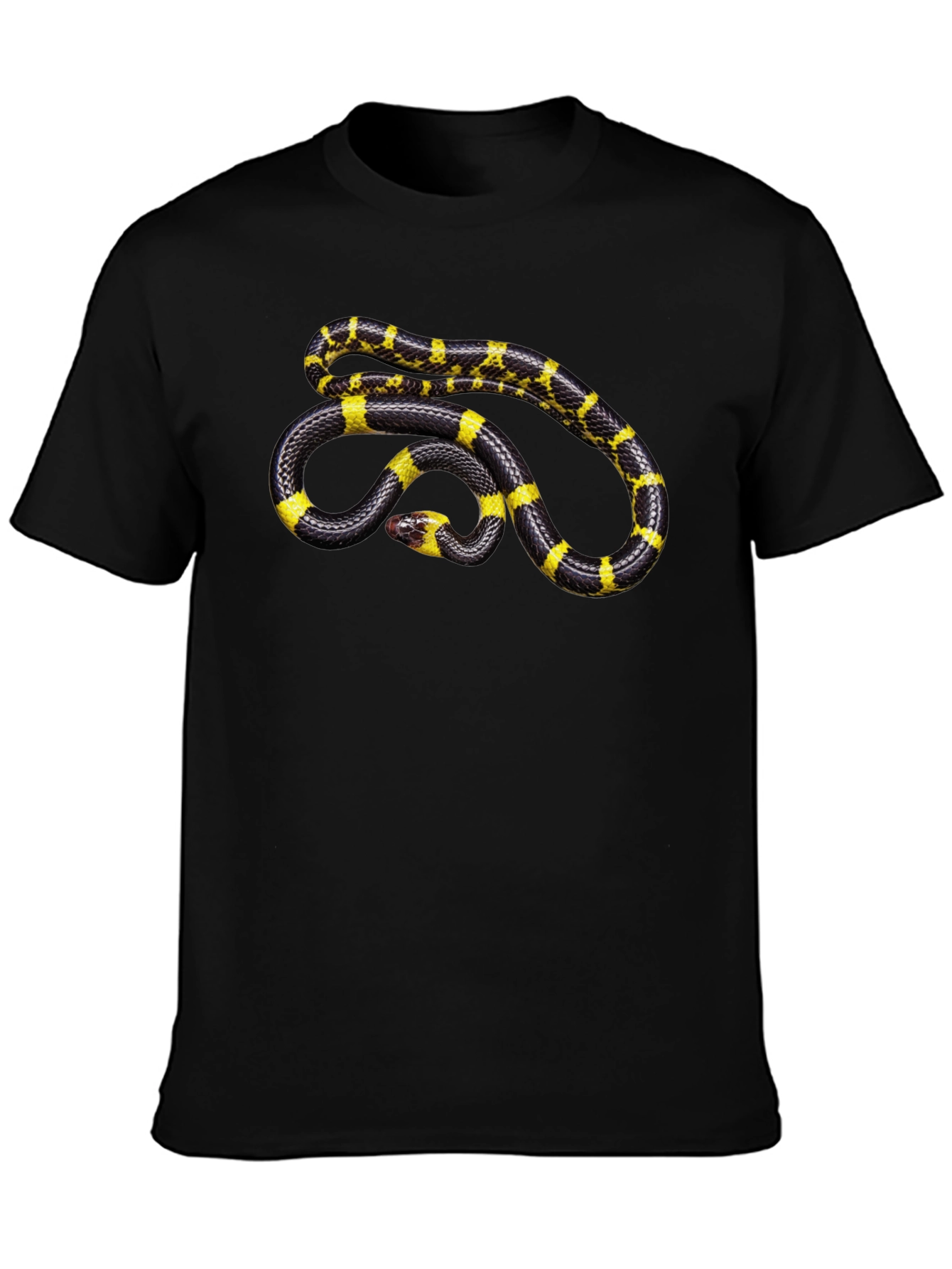 Black Snake Graphic T-Shirt - Black Cotton Tee view 3