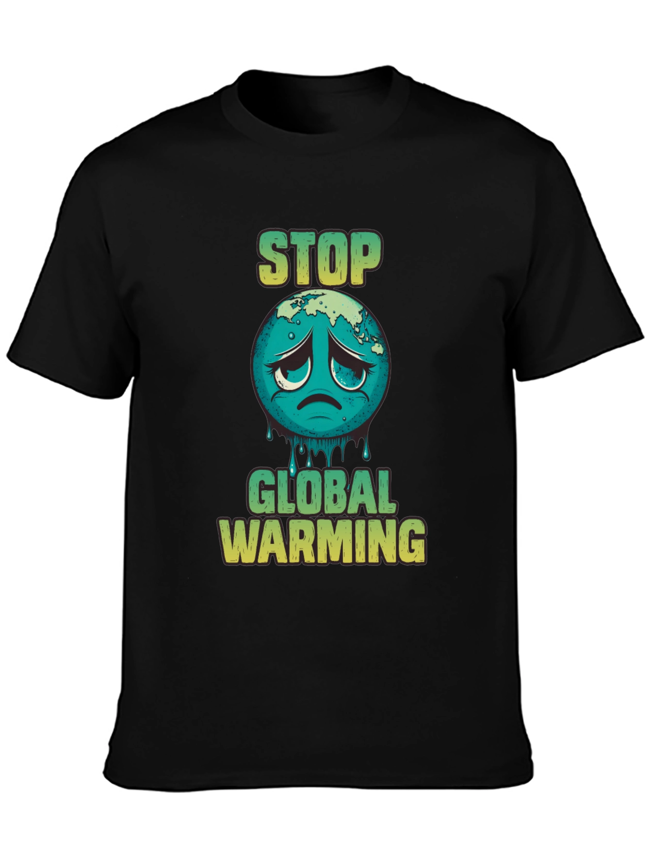 Black Stop Global Warming Graphic T-Shirt view 3