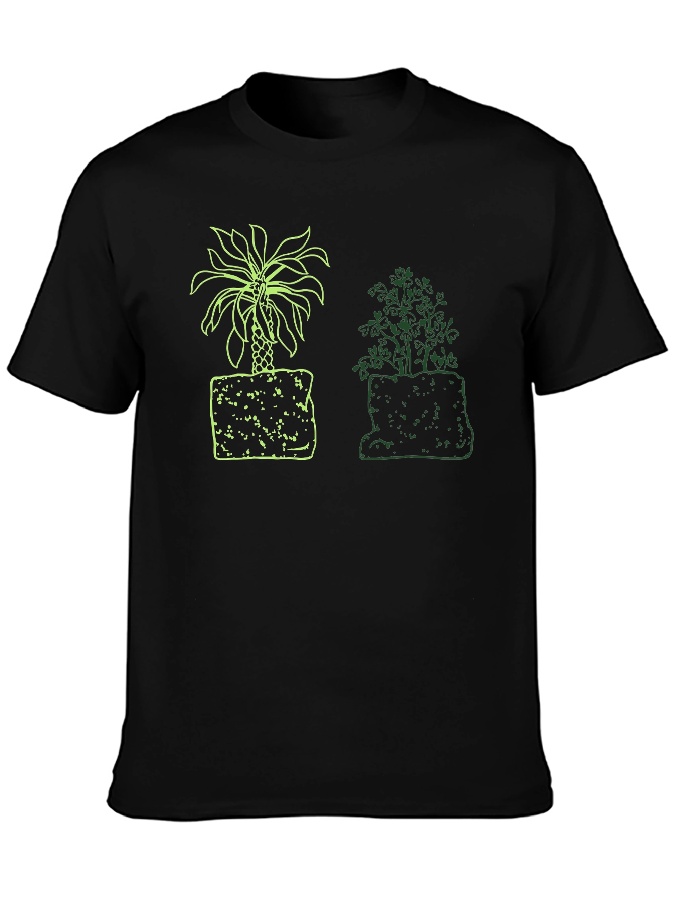 Black Palm & Shrub Graphic Black T-Shirt view 3