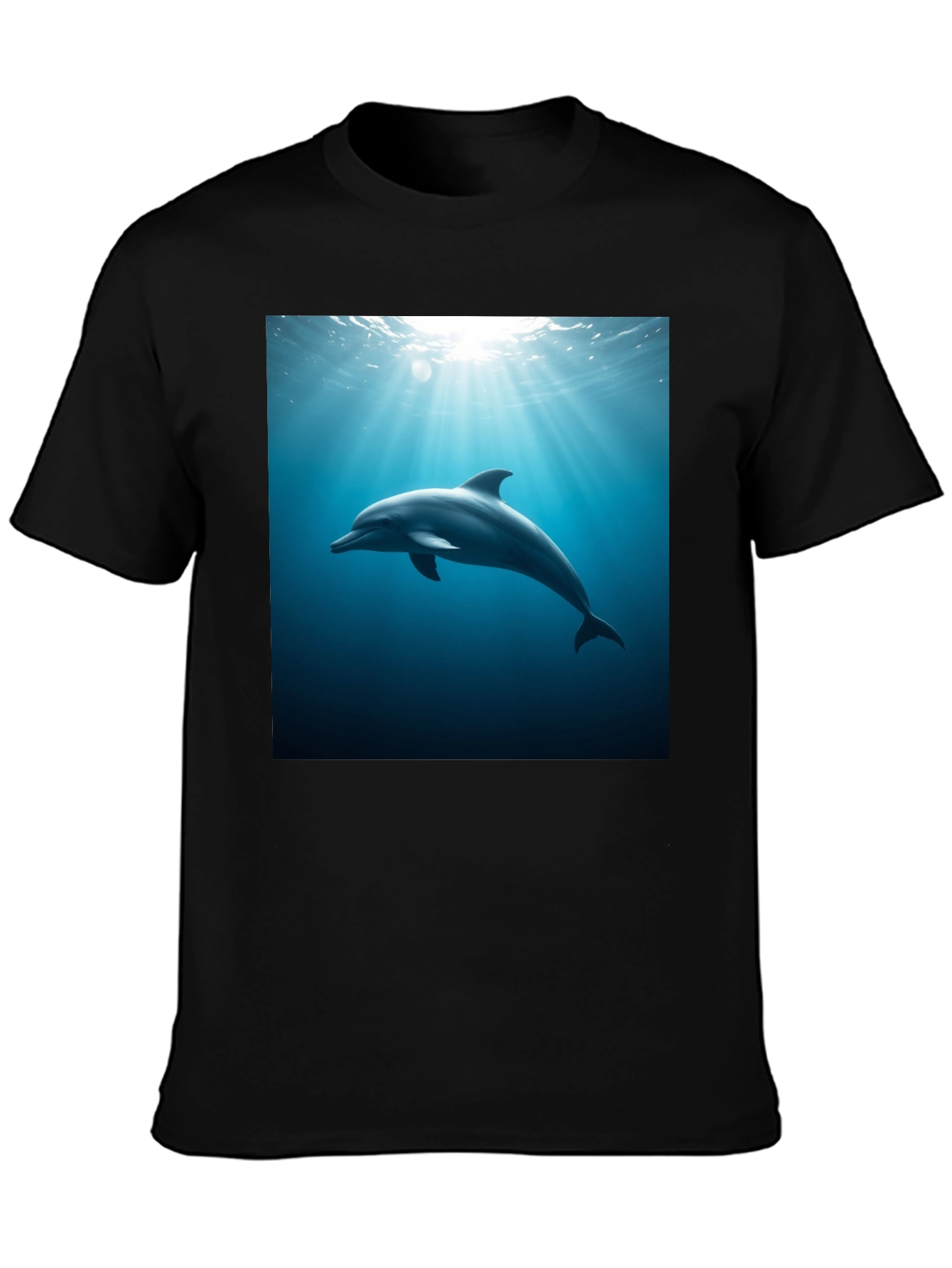 Black Dolphin Ocean Depths Graphic Tee - Black Cotton view 3
