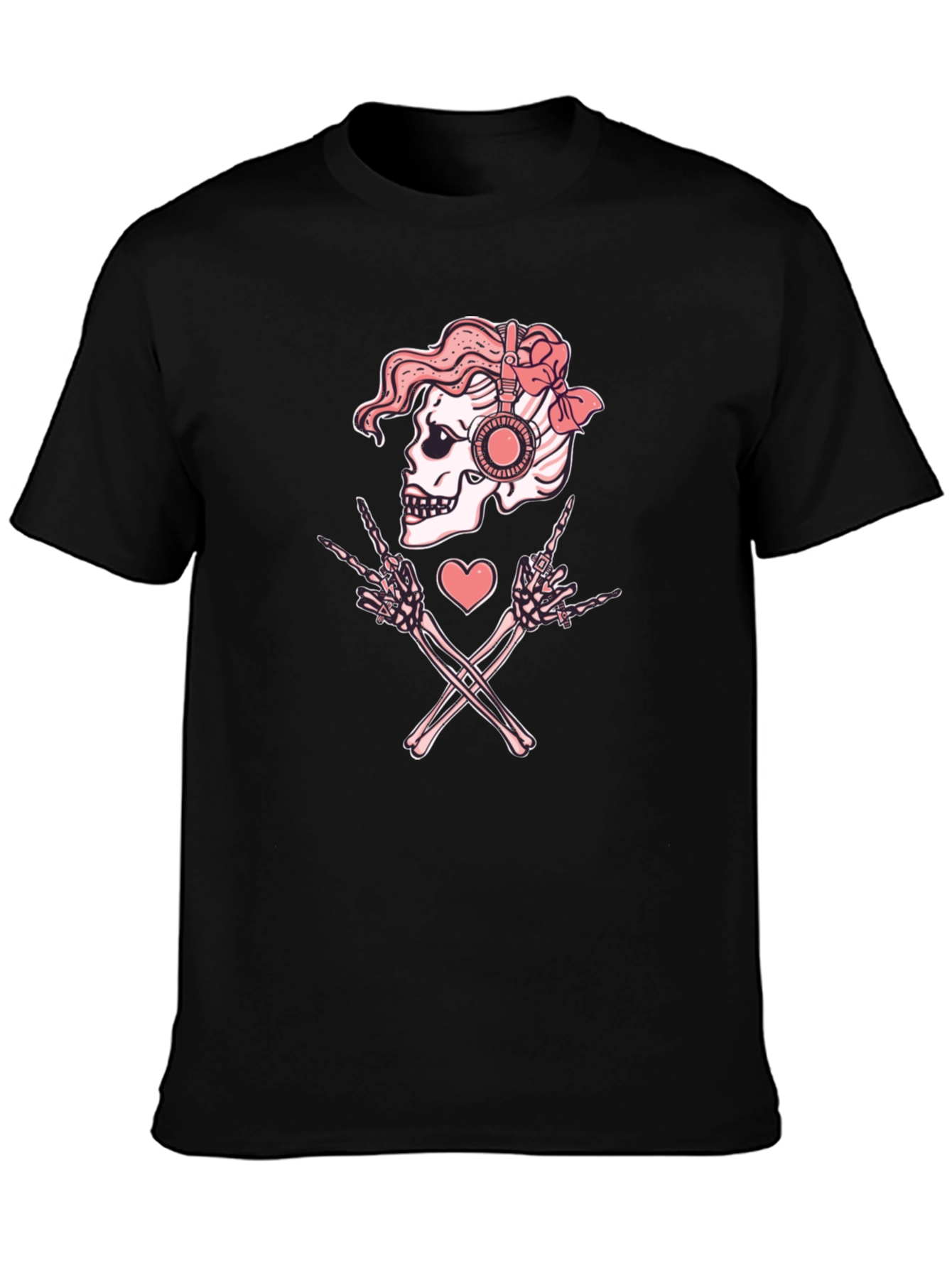 Black Skull Rock On Tee view 3