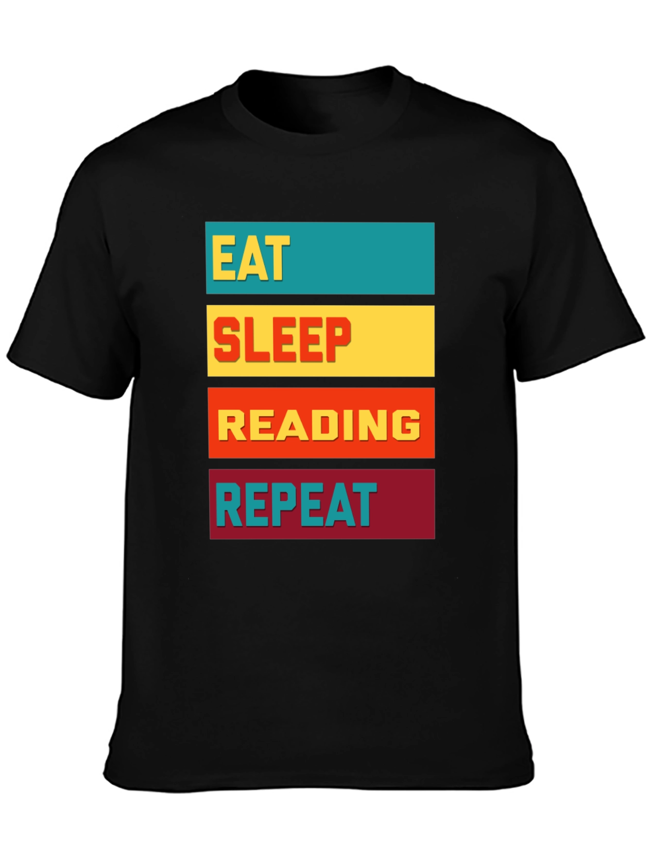 Black Eat Sleep Reading Repeat Graphic Tee view 3