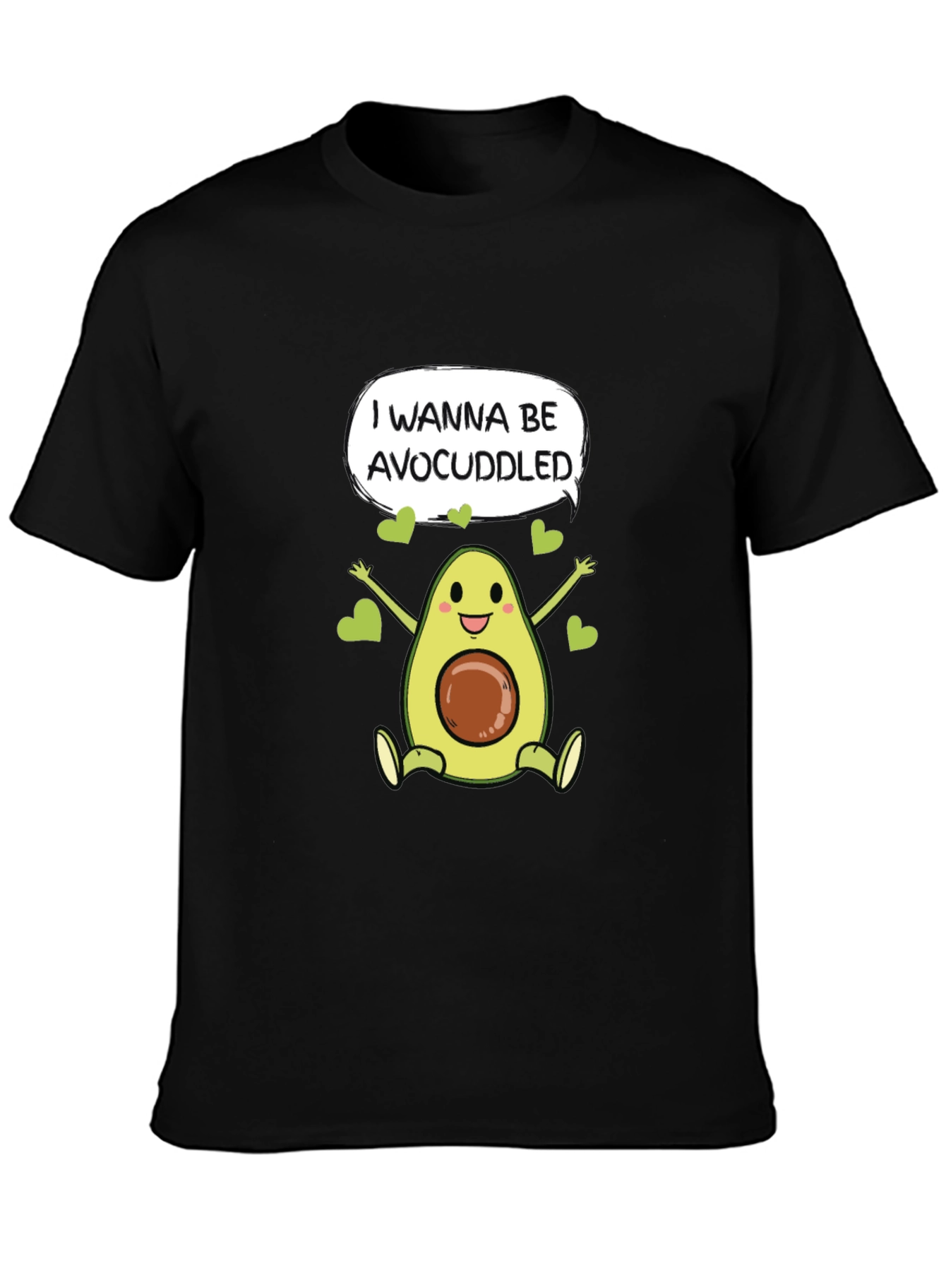 Black Avocuddled T-Shirt - Funny Avocado Graphic Tee view 3