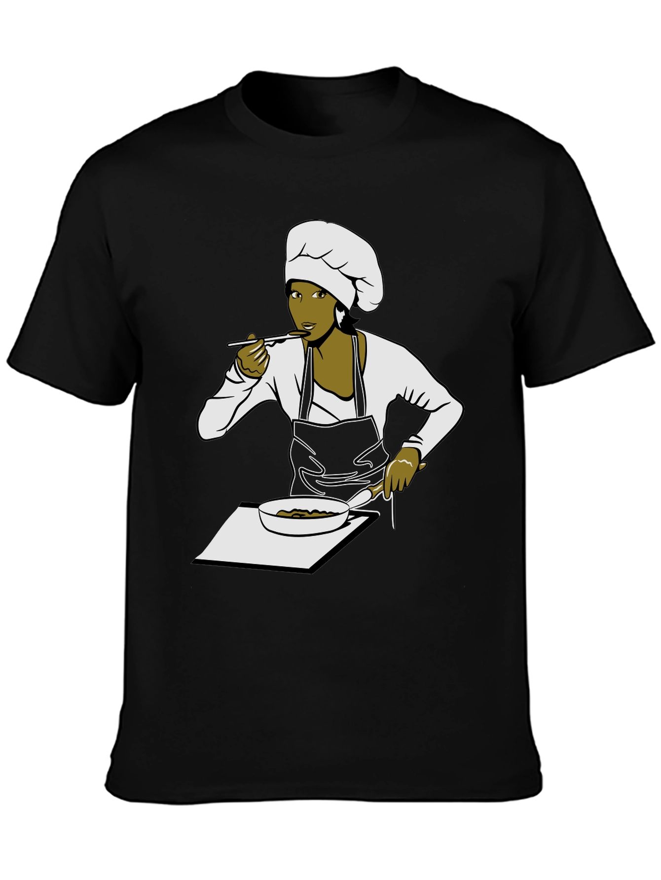 Black Chef Graphic T-Shirt - Unisex Cook Design Tee view 3