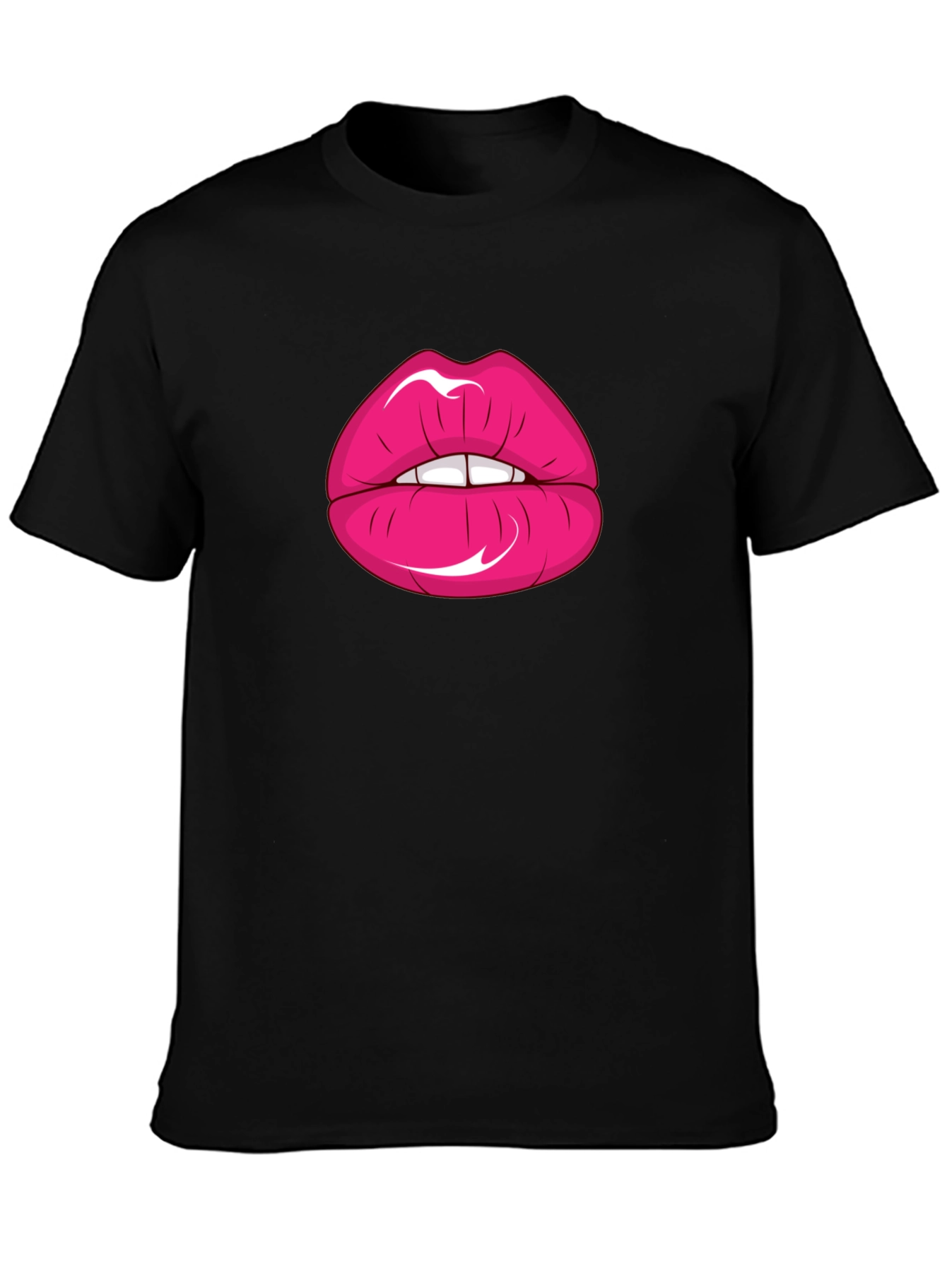 Black Lips Graphic Print Black T-Shirt view 3