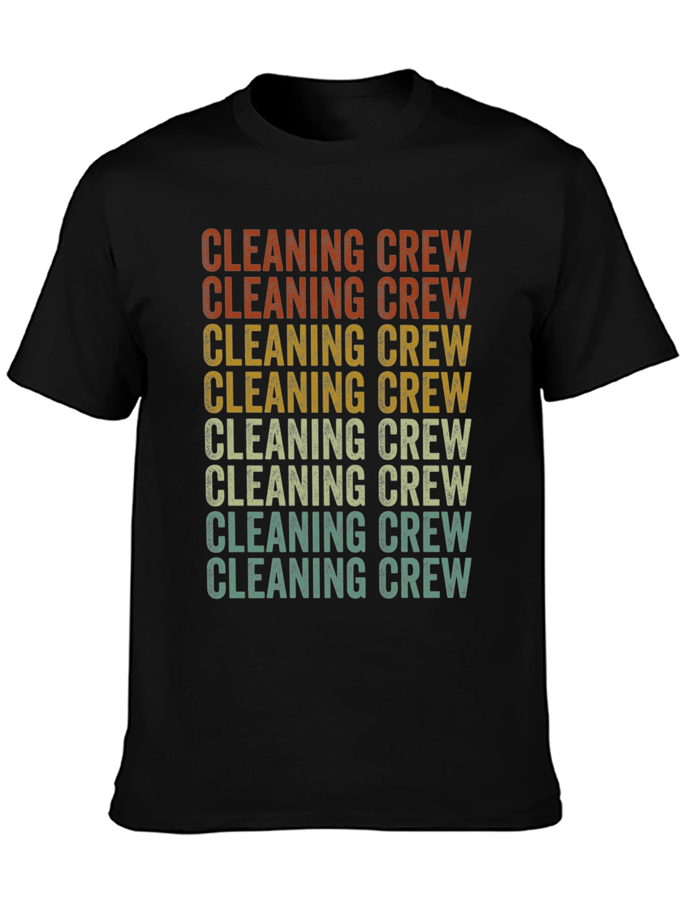 Black Cleaning Crew Retro Graphic T-Shirt view 3
