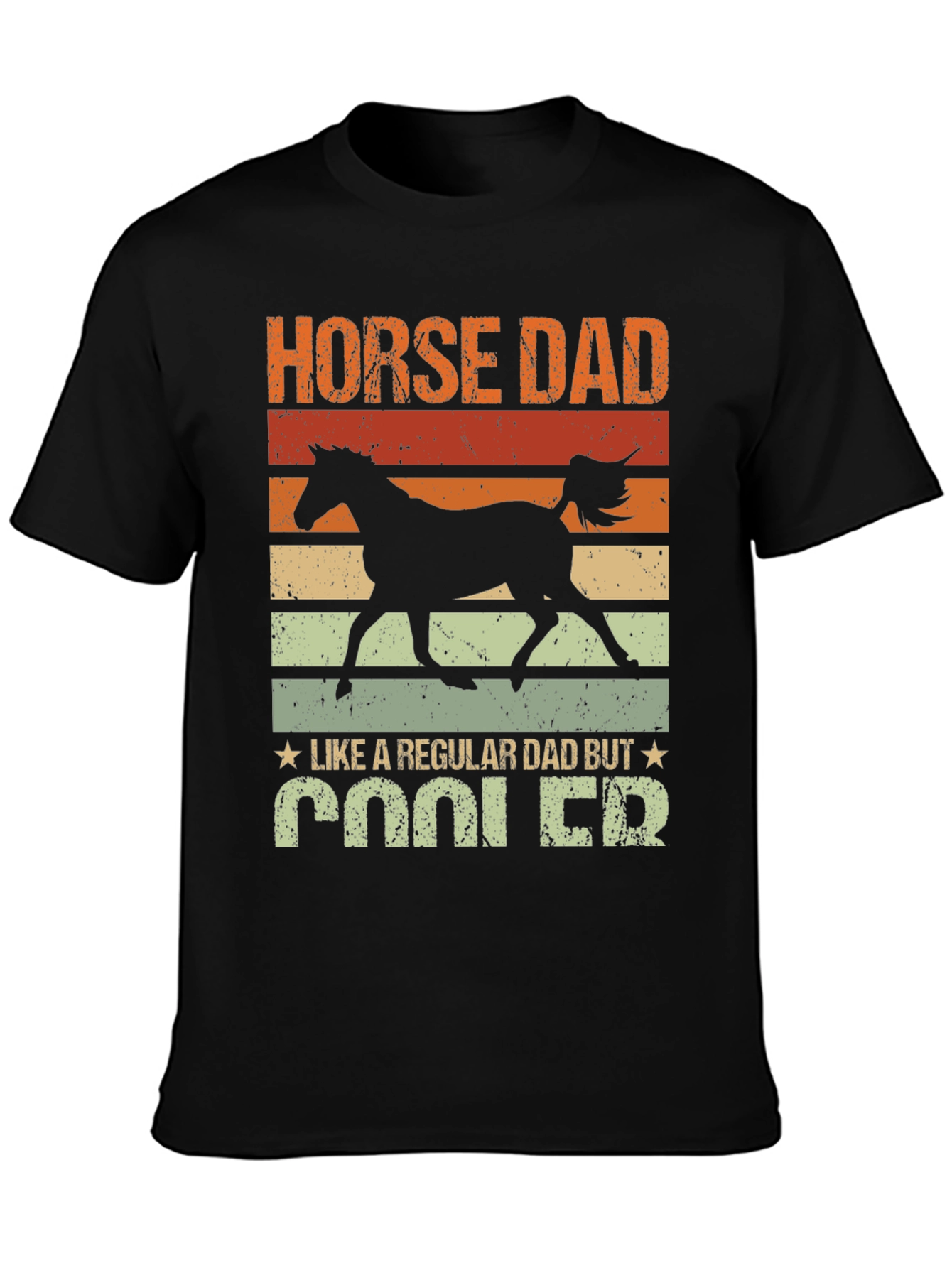 Black Horse Dad T-Shirt - Regular Dad But Cooler view 3