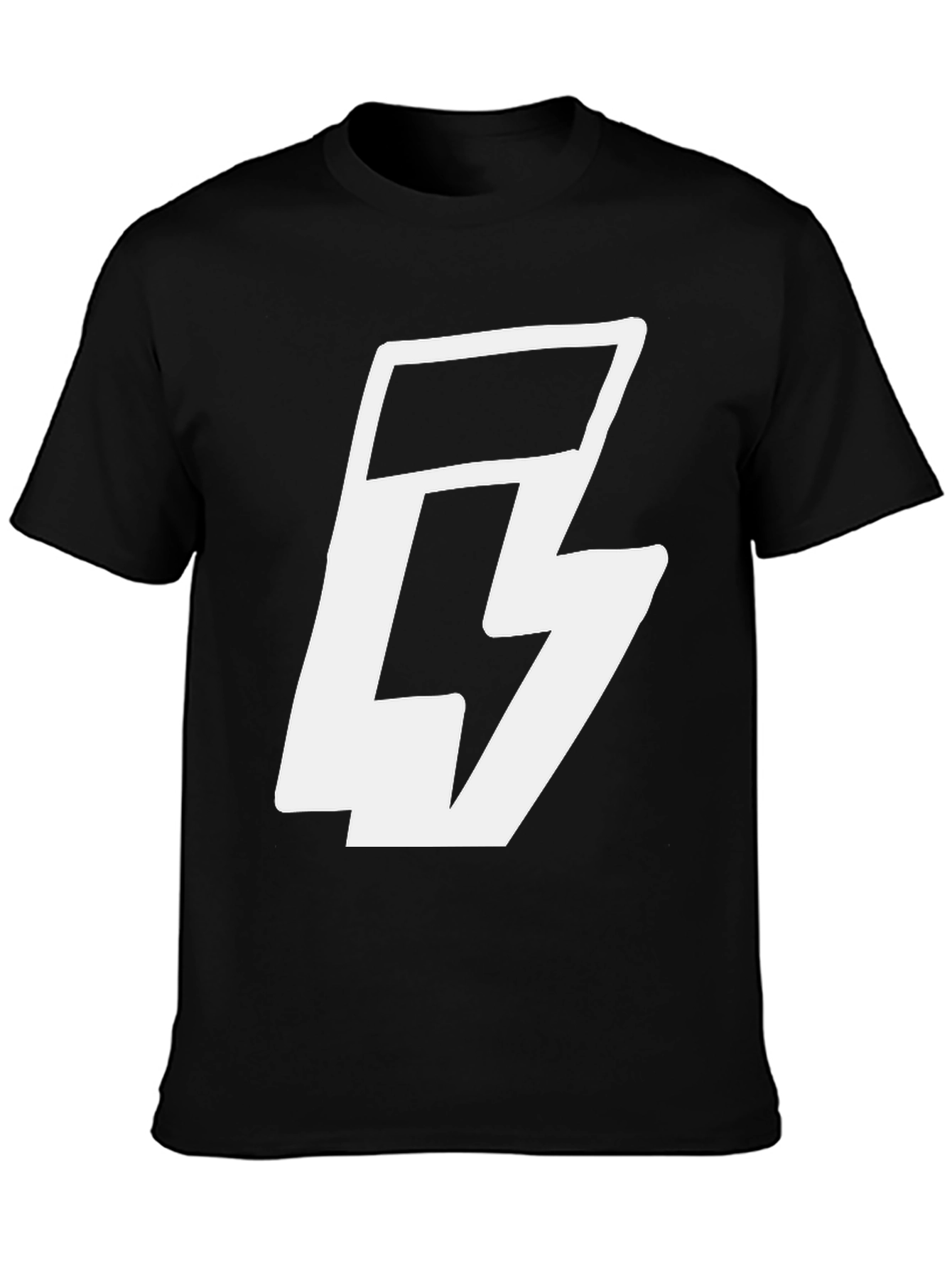 Black Bold Graphic Tee - Black T-Shirt with White Logo view 3