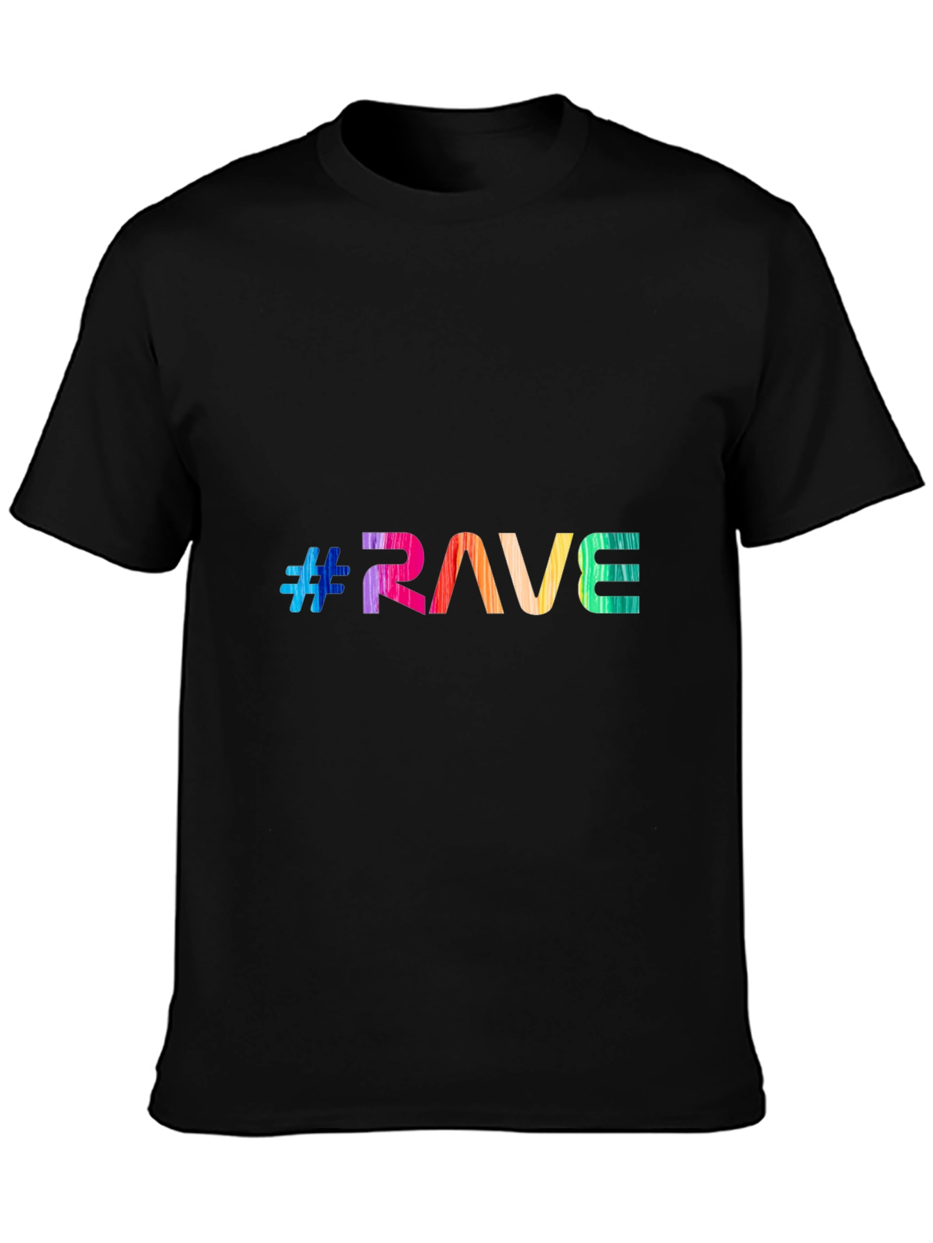 Black Rave Rainbow Graphic Tee - Festival Vibes view 3