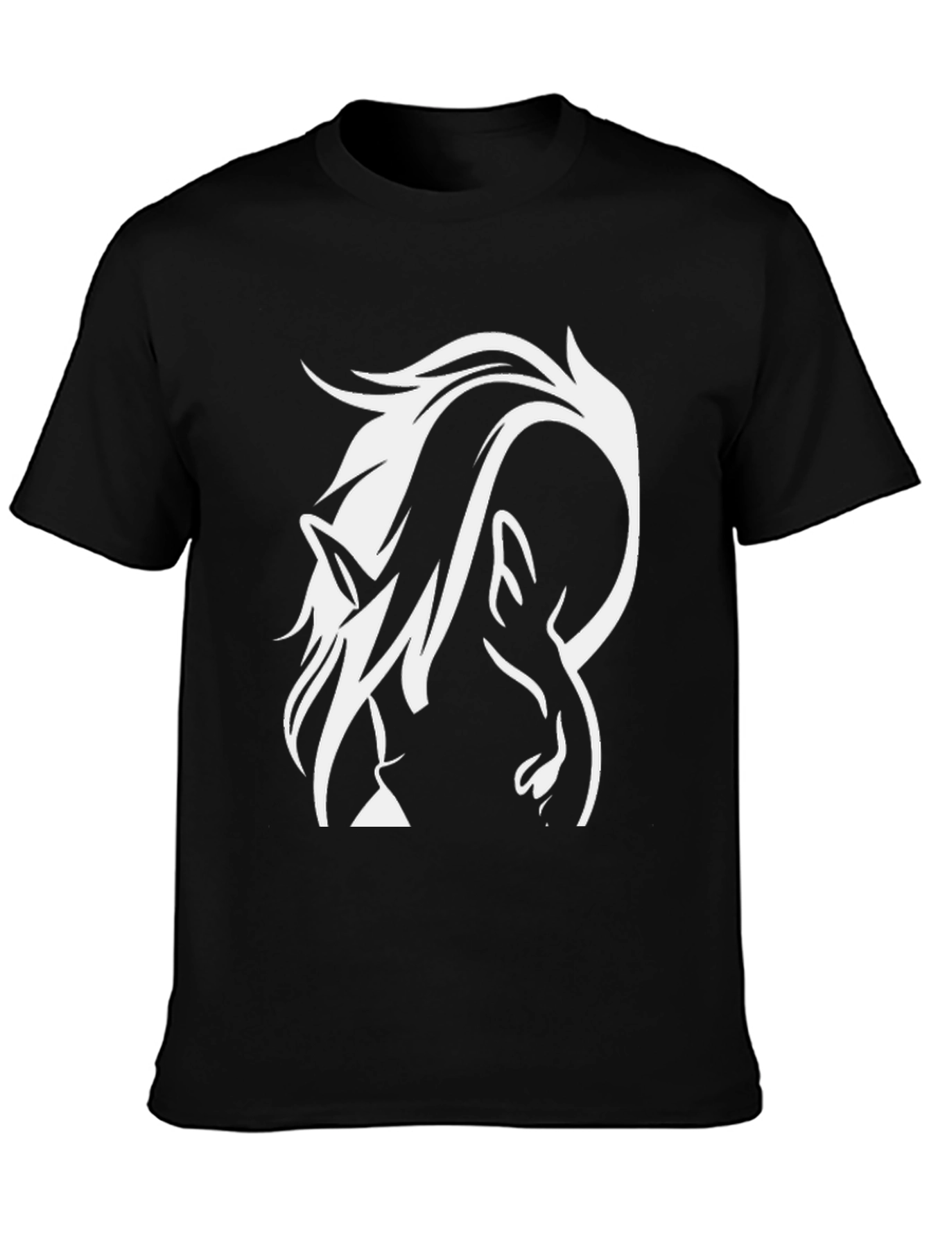 Black Horse Silhouette Graphic Tee - Black Cotton view 3