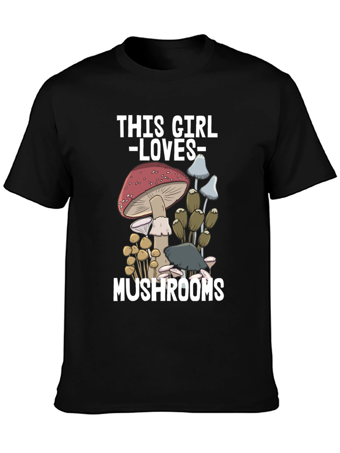 Black Mushroom Lover Graphic Tee - Fun & Stylish view 3
