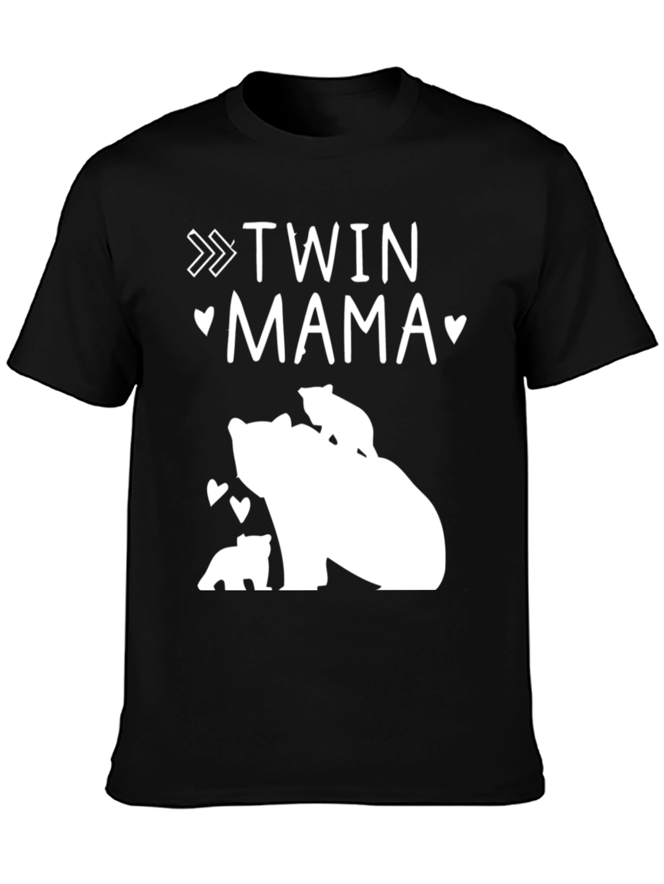 Black Twin Mama Bear T-Shirt view 3