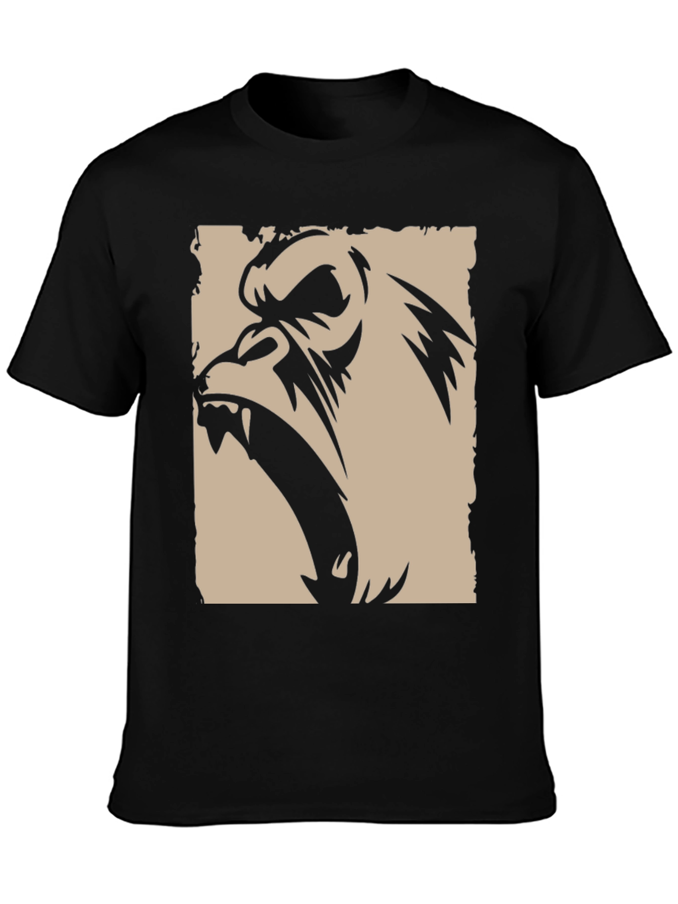 Black Angry Gorilla Graphic Tee - Bold Statement Shirt view 3