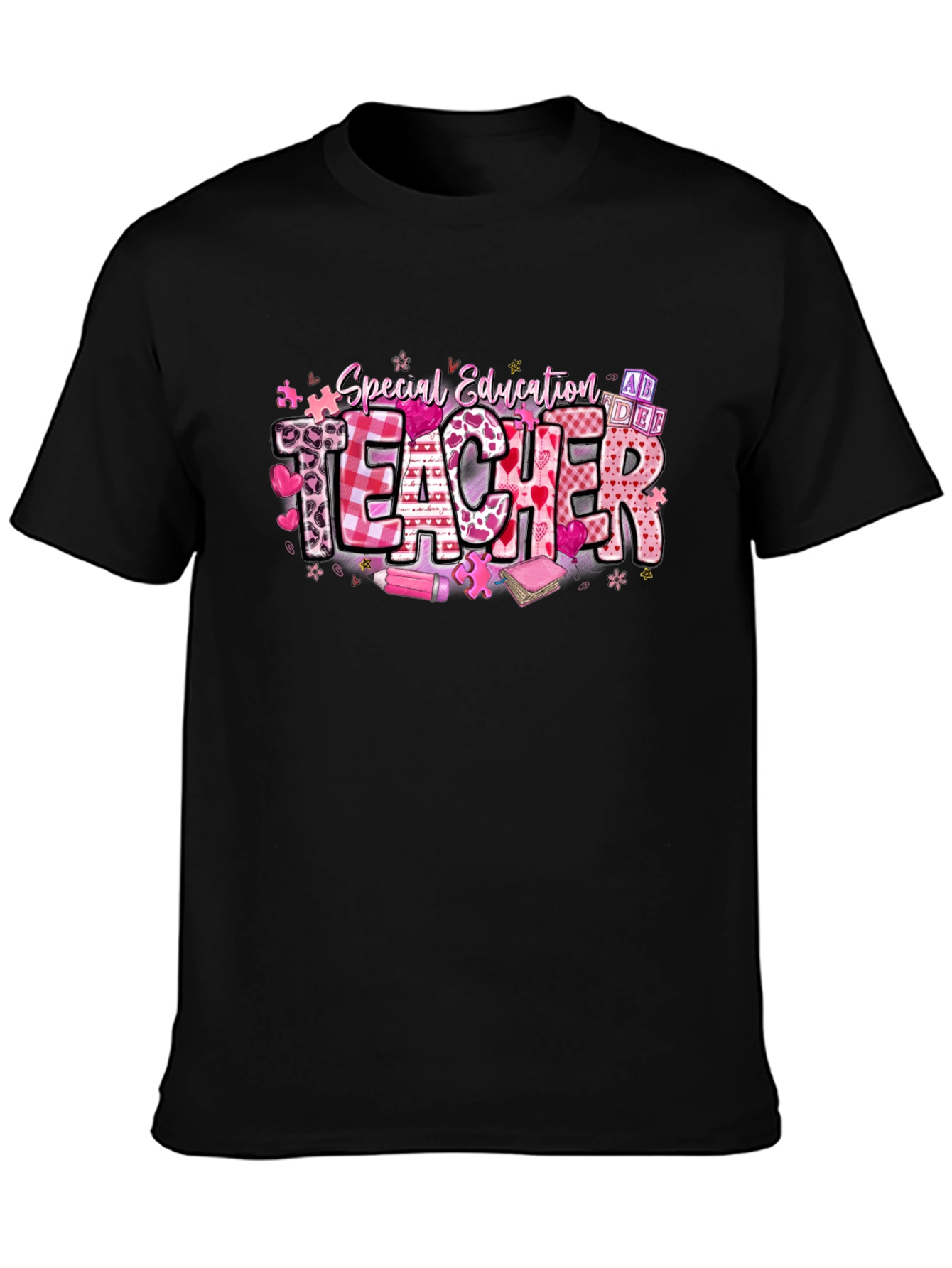 Black Special Education Teacher T-Shirt view 3