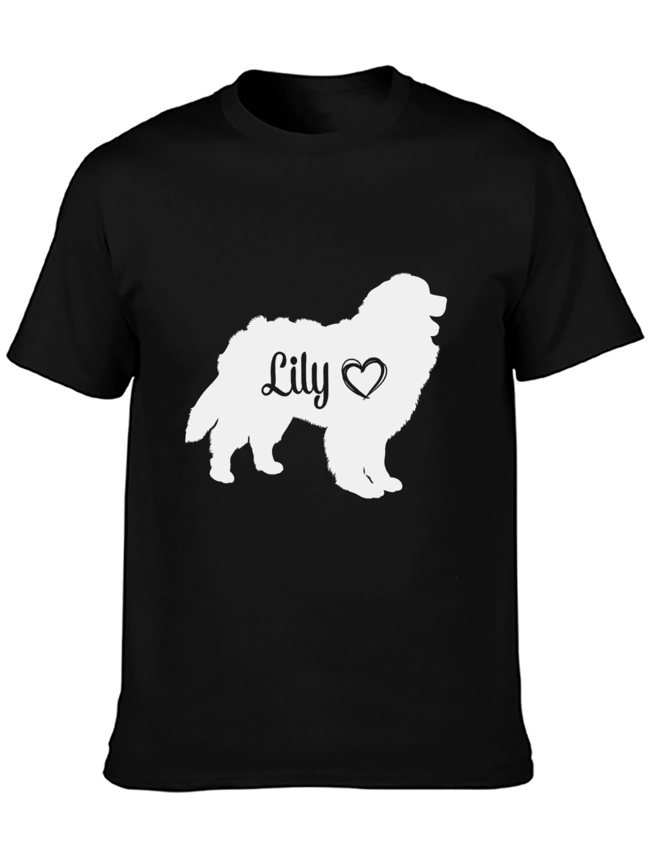 Black Lily Dog Silhouette T-Shirt - Pet Lover Tee view 3