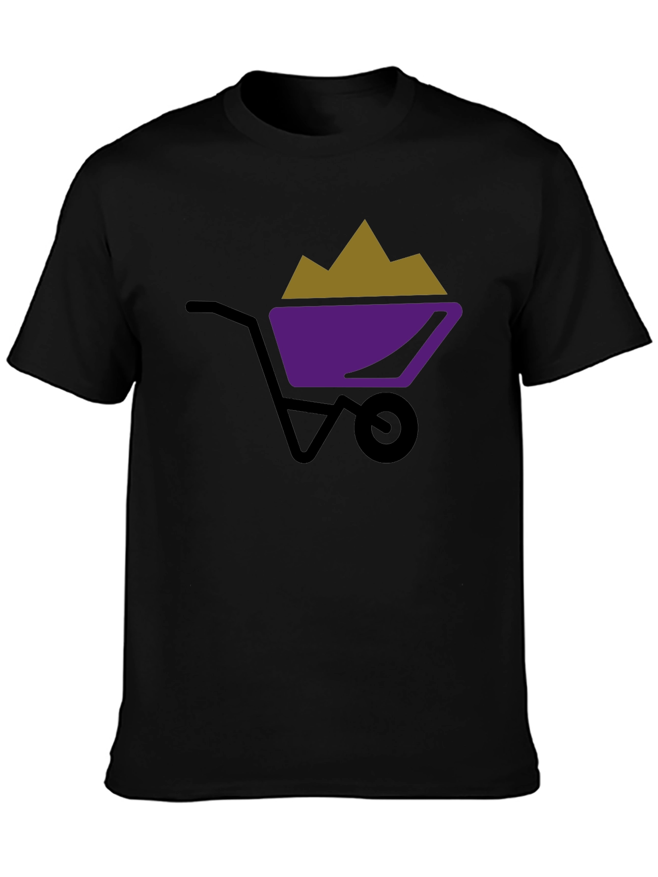 Black Wheelbarrow Graphic Tee - Black Cotton Shirt view 3