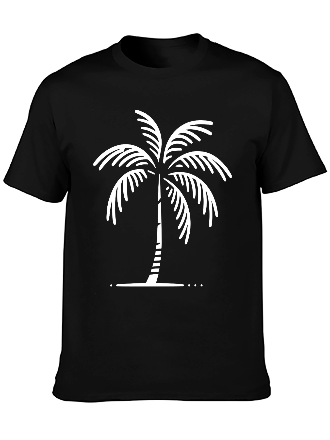 Black Palm Tree Graphic Tee - Relaxed Fit Cotton Shirt view 3