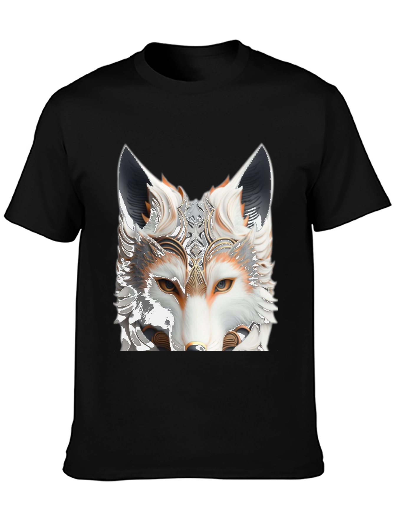 Black Fox Head Graphic Tee view 3