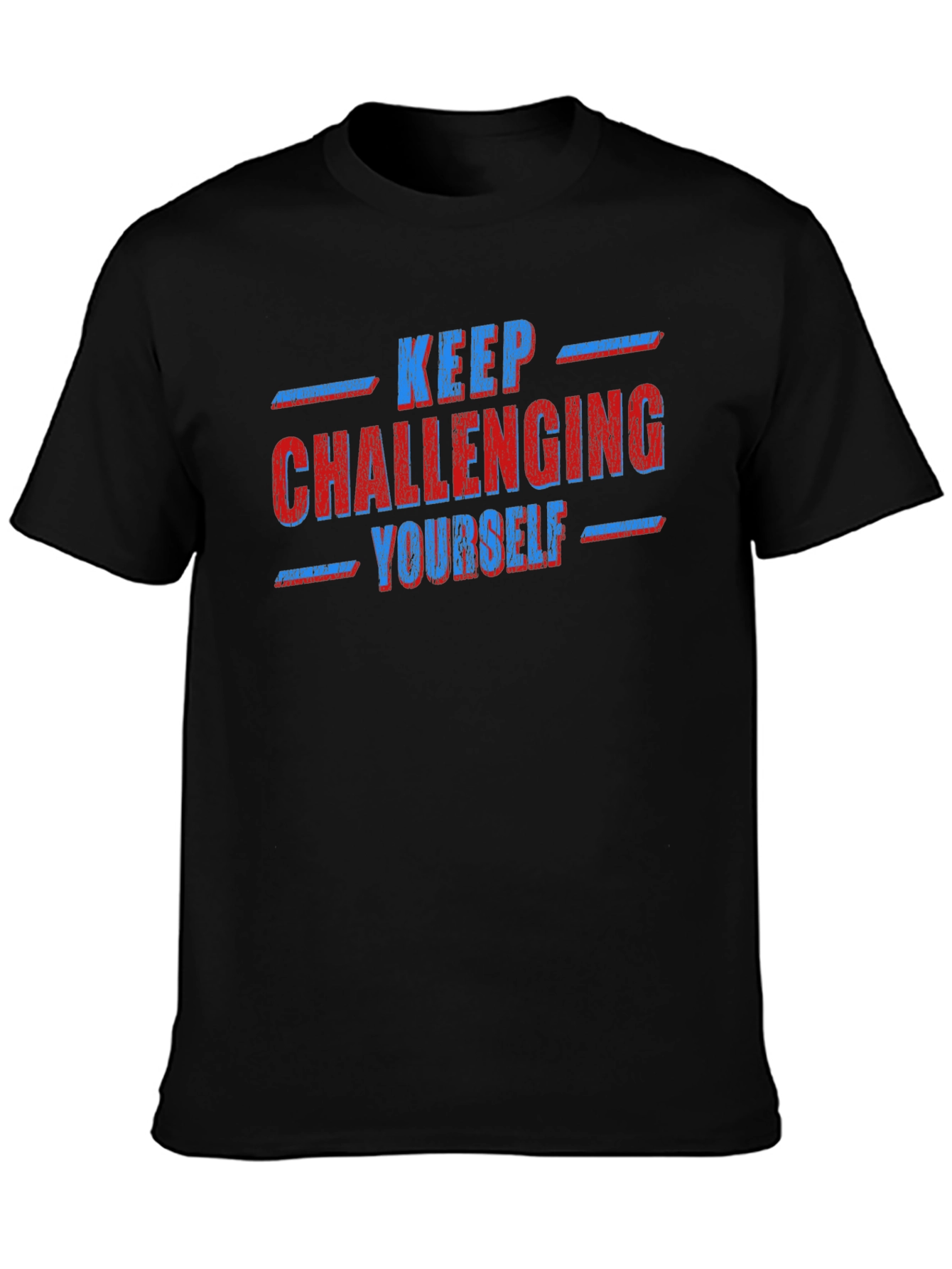 Black Keep Challenging Yourself Graphic Tee view 3