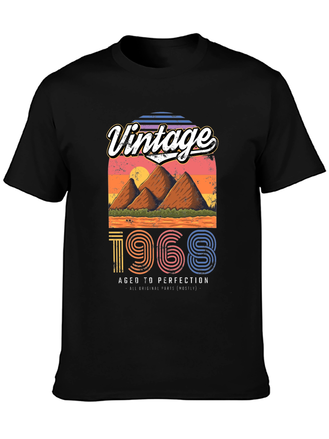 Black Vintage 1968 Aged to Perfection T-Shirt view 3