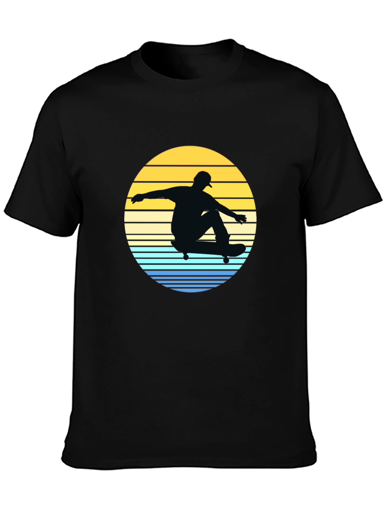 Black Skateboard Sunset Graphic Tee view 3