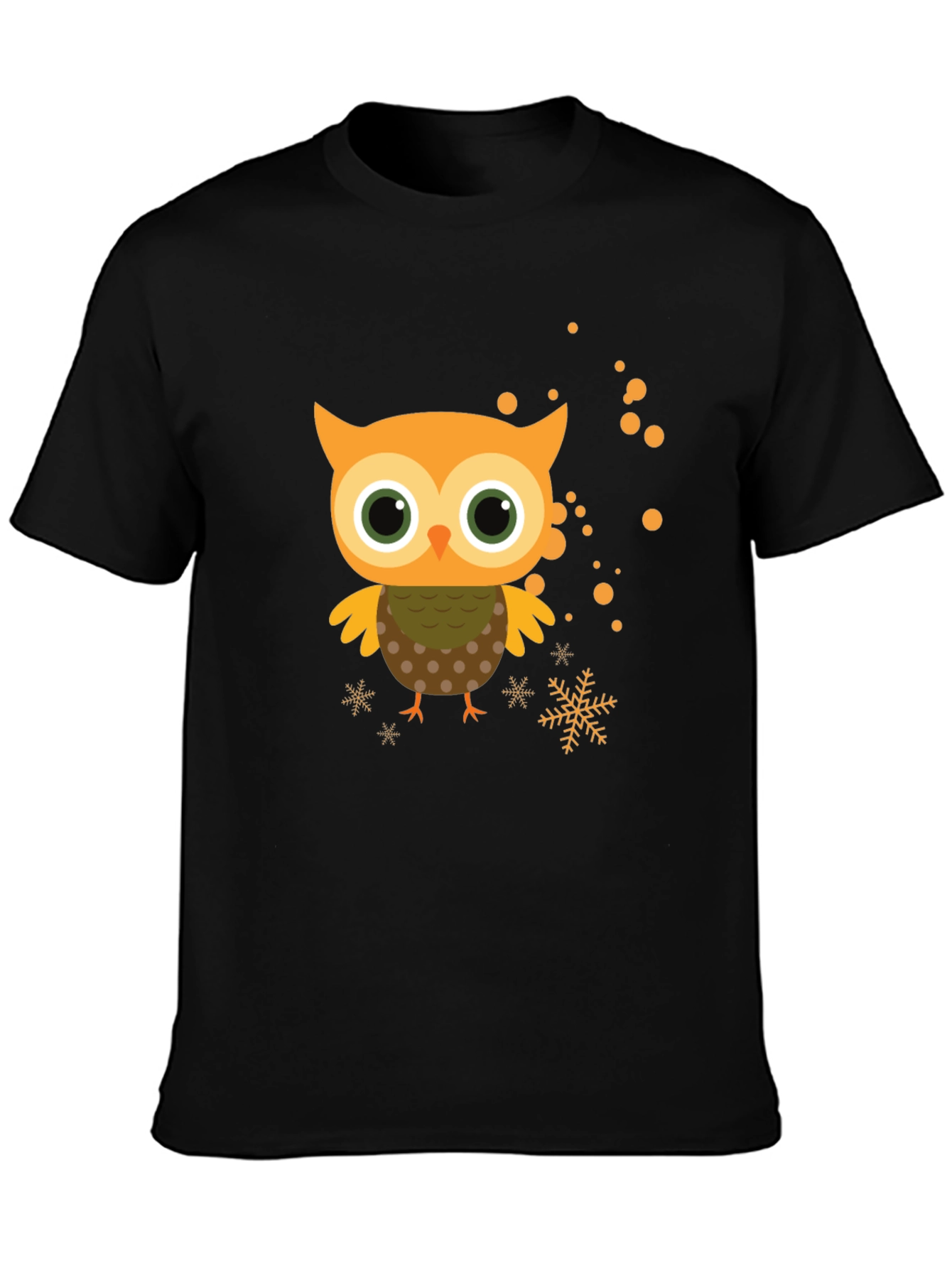Black Cute Owl Graphic Tee - Black Short Sleeve Shirt view 3