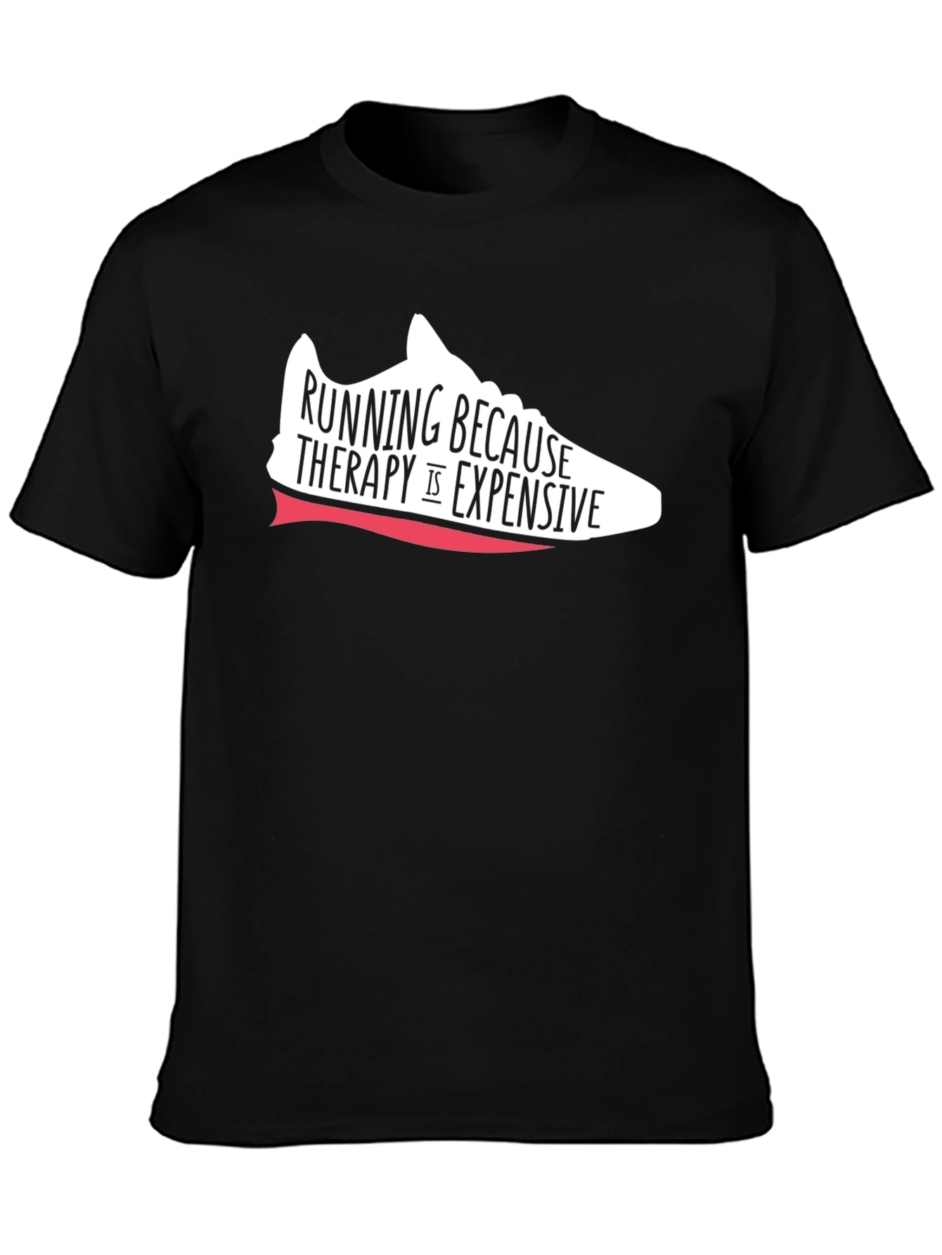 Black Running Therapy T-Shirt - Black view 3