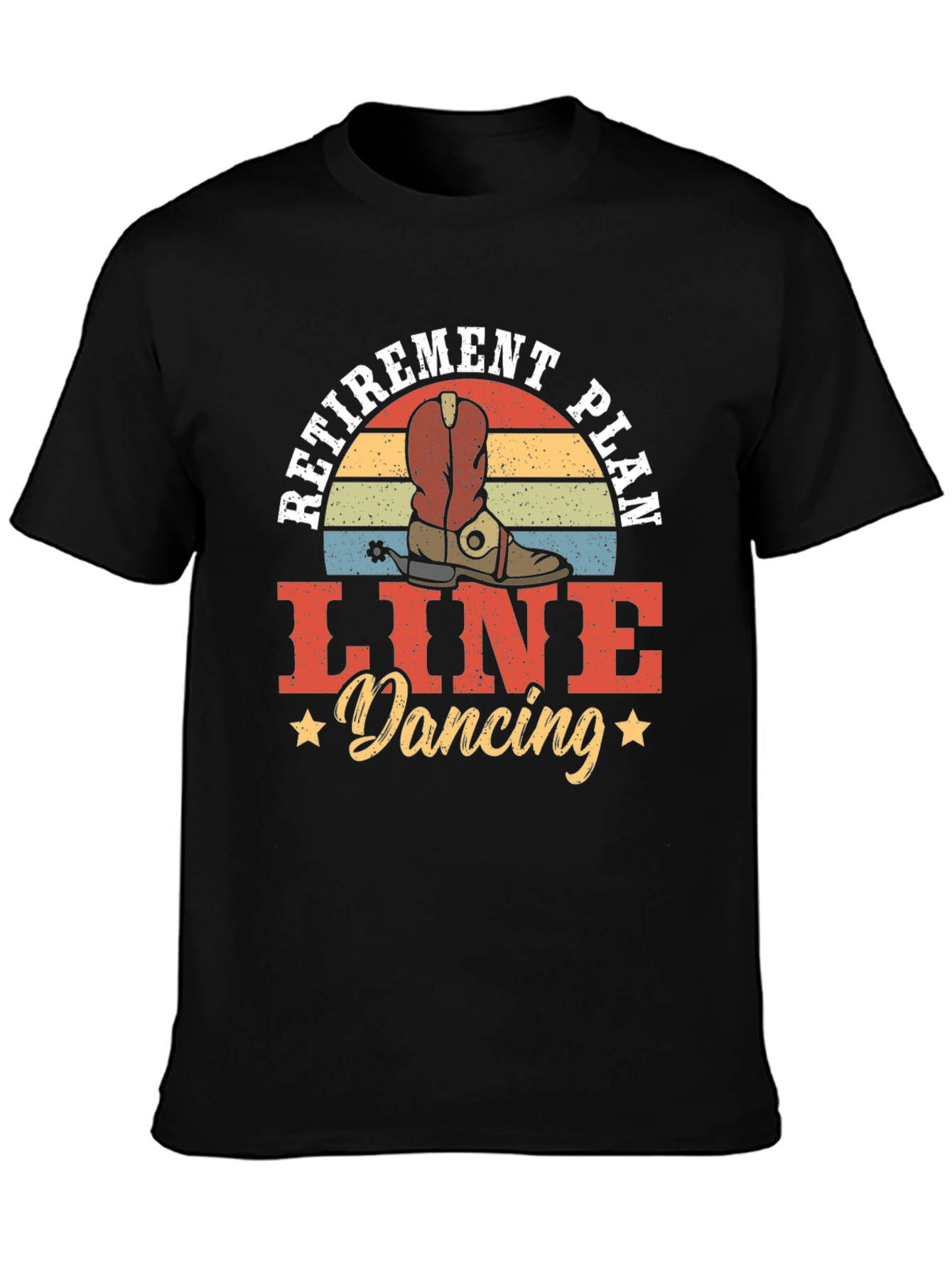 Black Retirement Plan Line Dancing T-Shirt view 3
