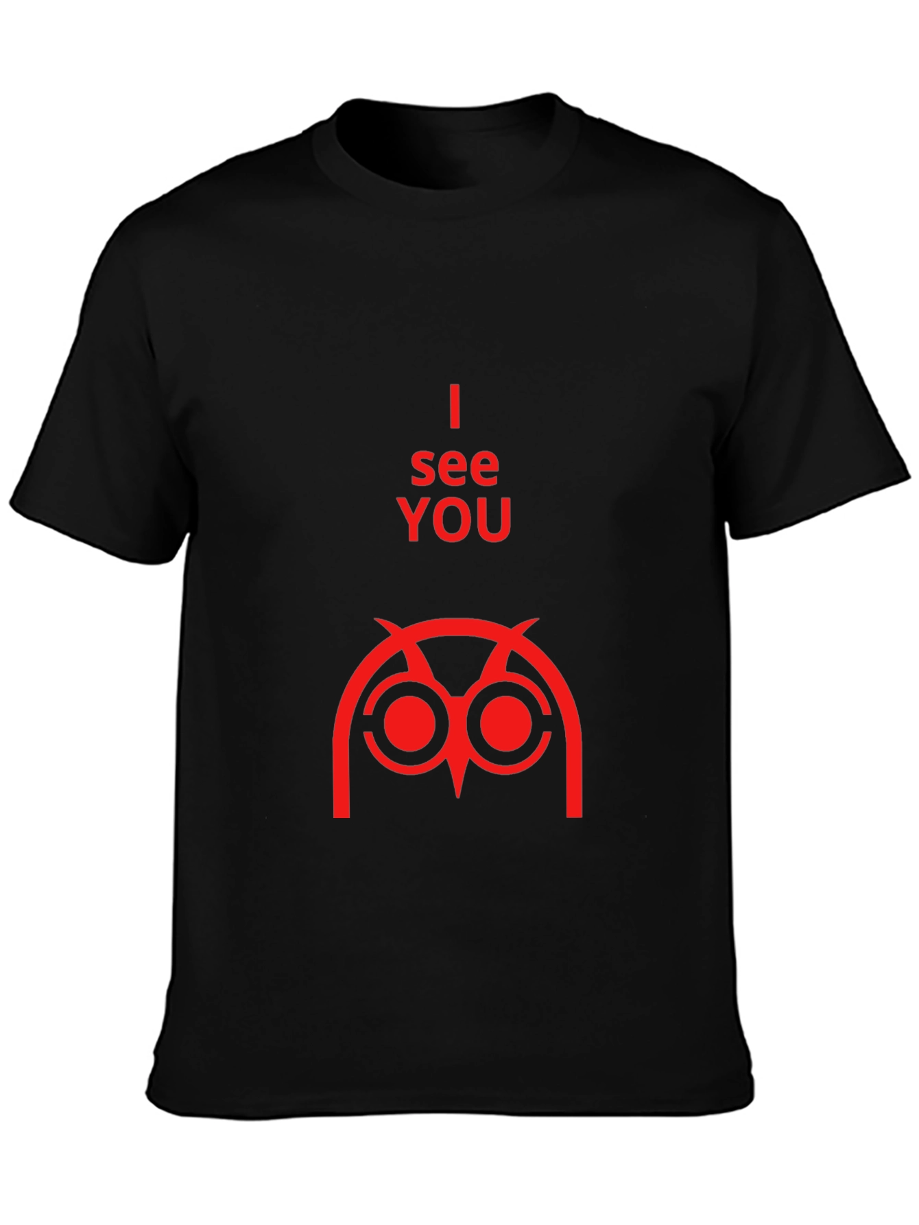 Black I See You Owl Graphic Tee - Black Short Sleeve view 3