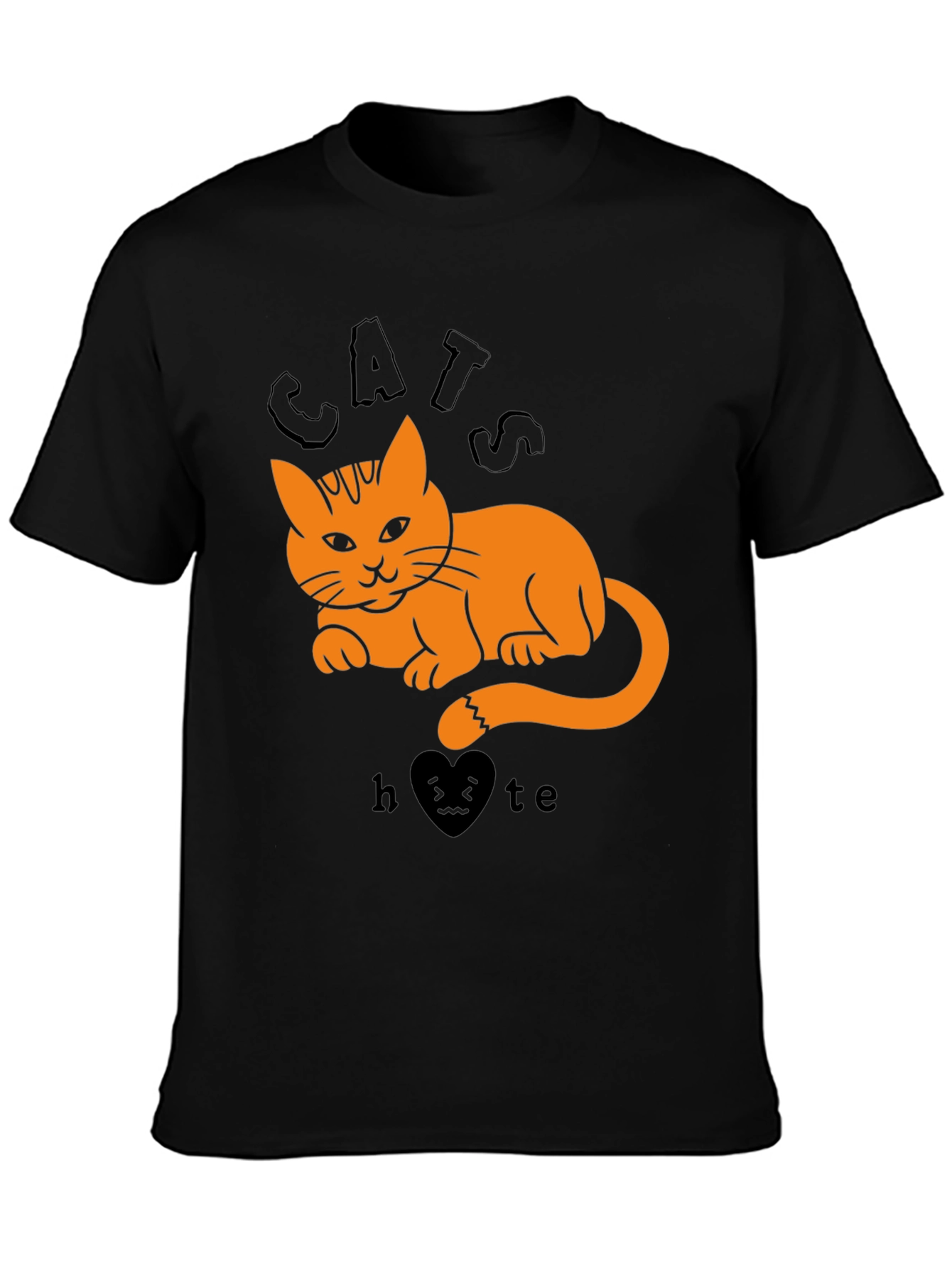 Black Cats Hate Heart Tee view 3