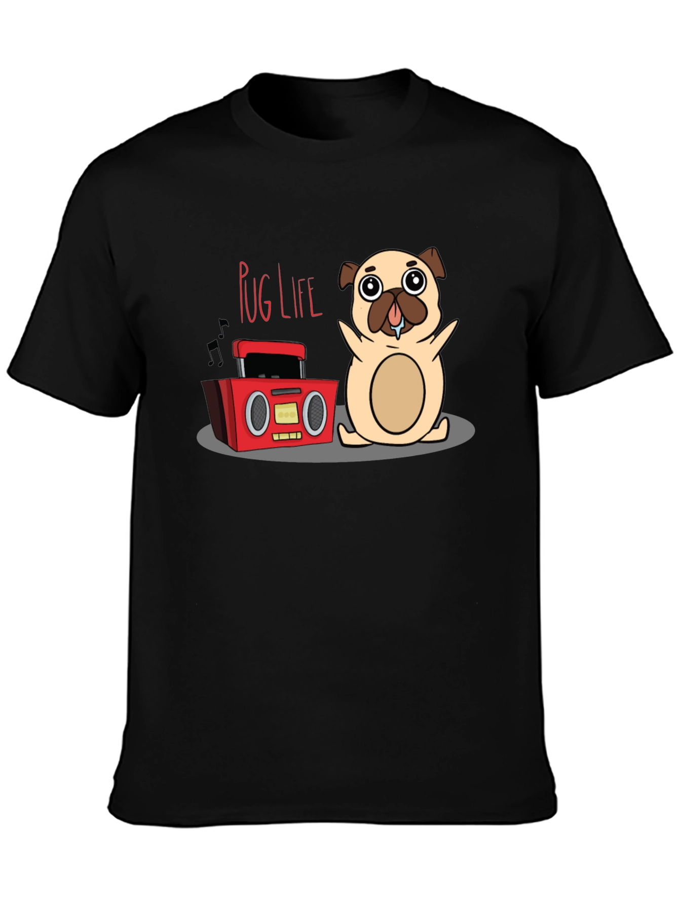 Black Pug Life Graphic Tee - Funny Dog T-Shirt view 3