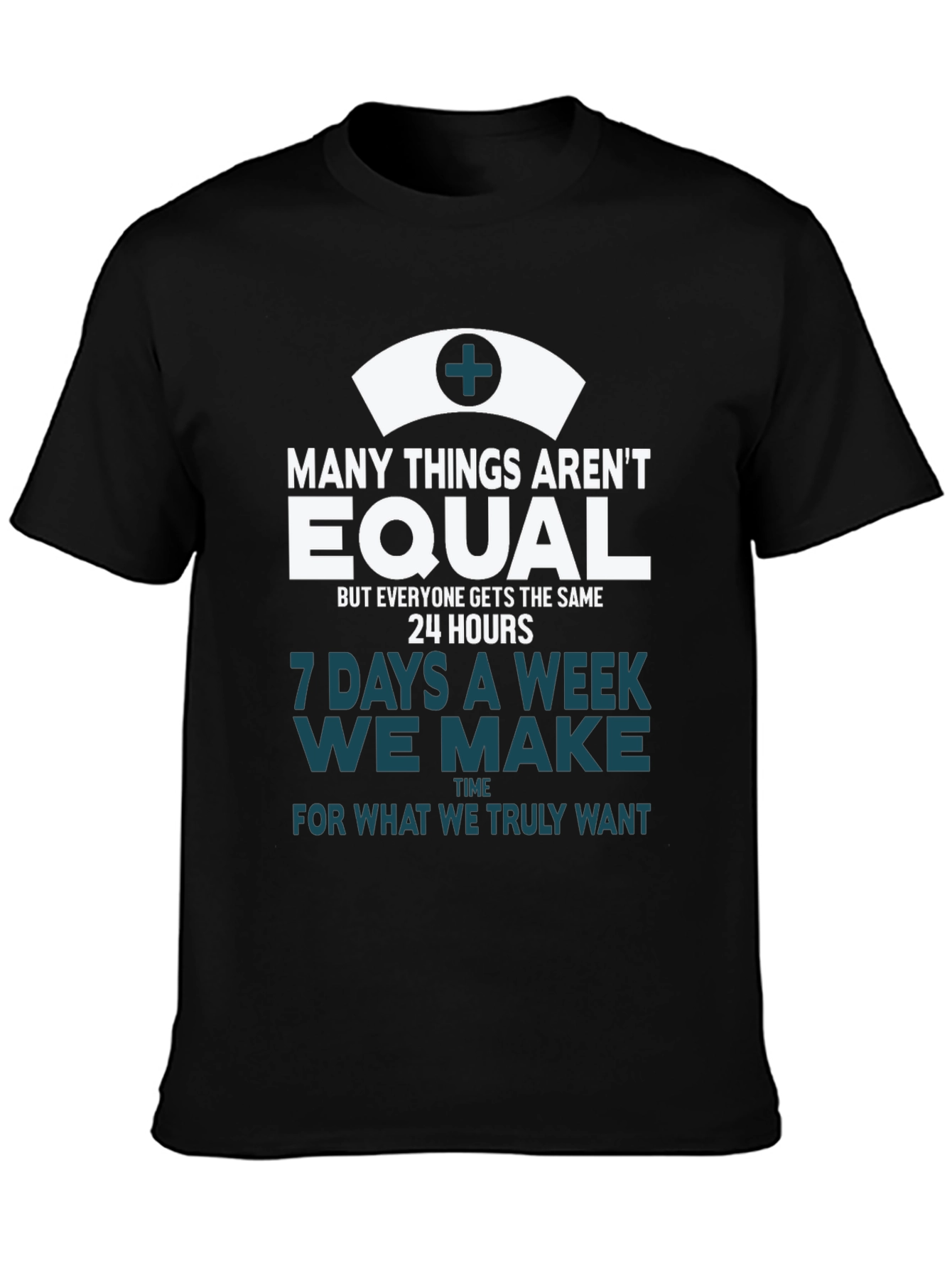 Black Nurse Life T-Shirt - Many Things Aren't Equal view 3