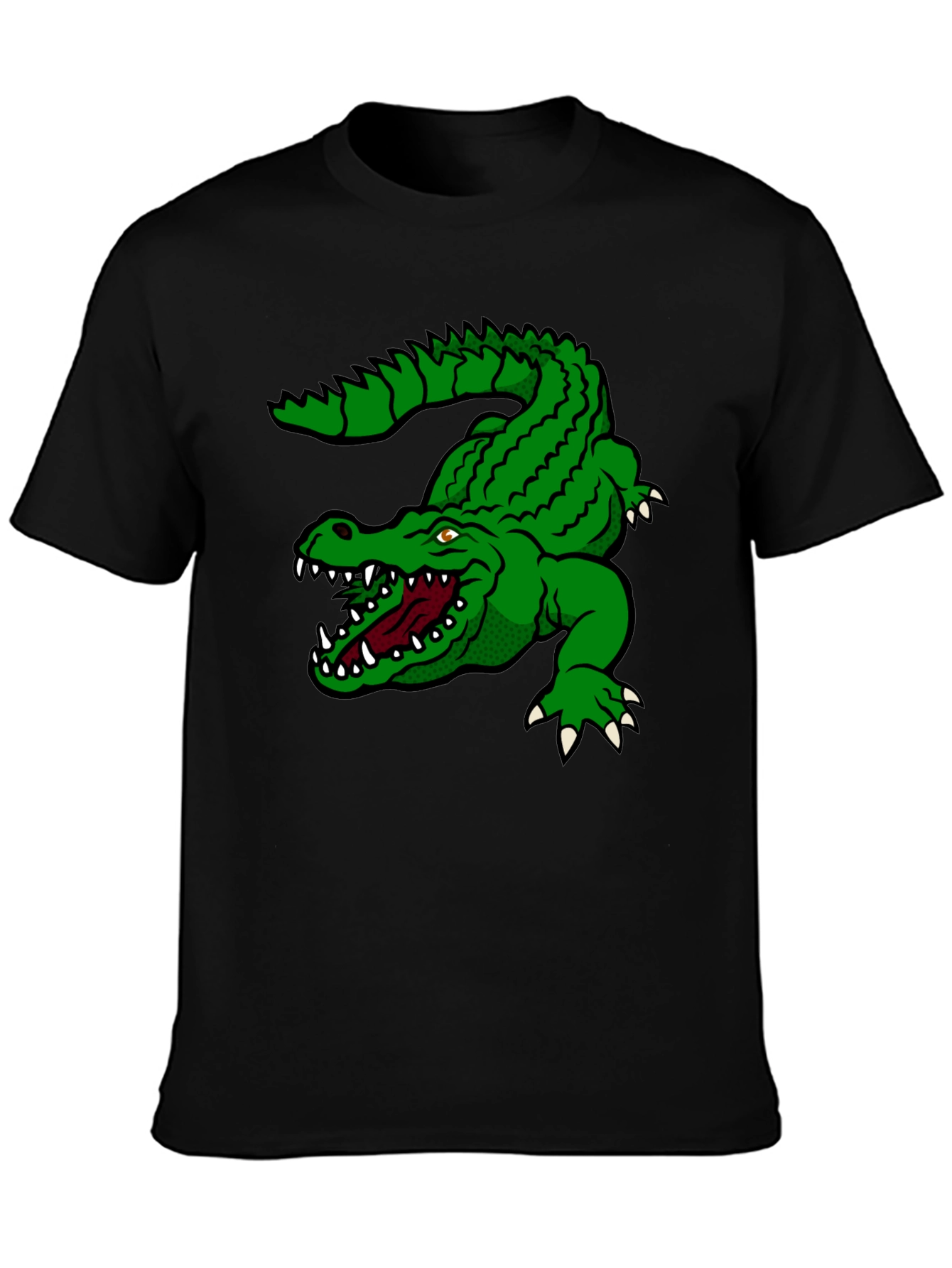 Black Green Alligator Graphic T-Shirt - Bold Style view 3