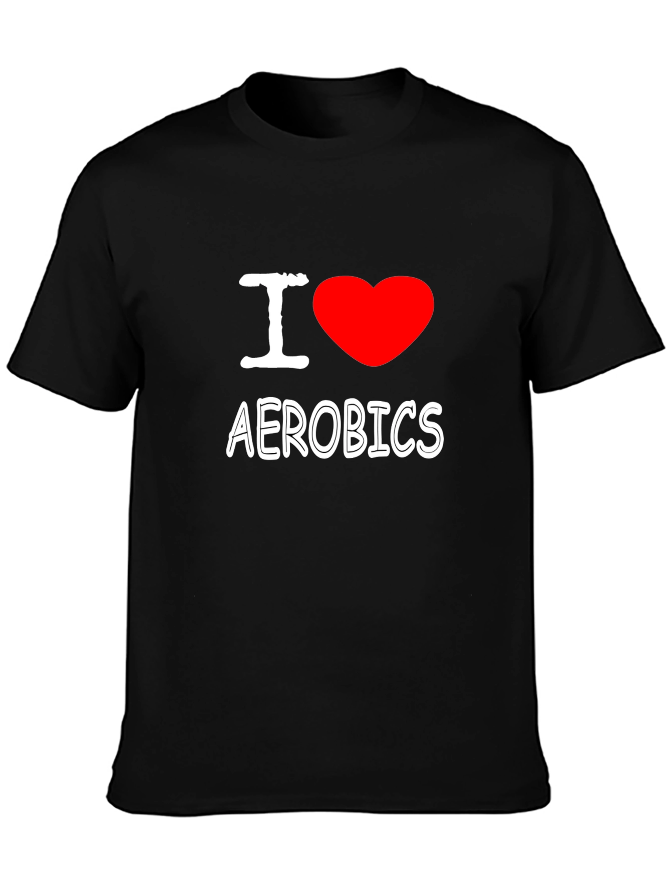 Black I Heart Aerobics Black Cotton Tee view 3
