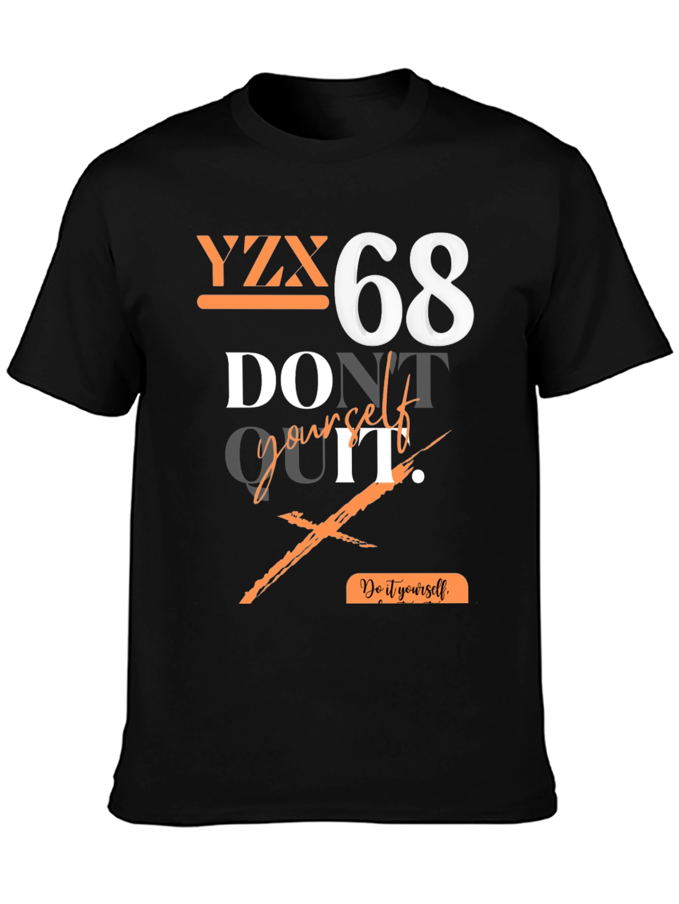 Black YZX 68 Graphic Print T-Shirt - Do It Yourself view 3