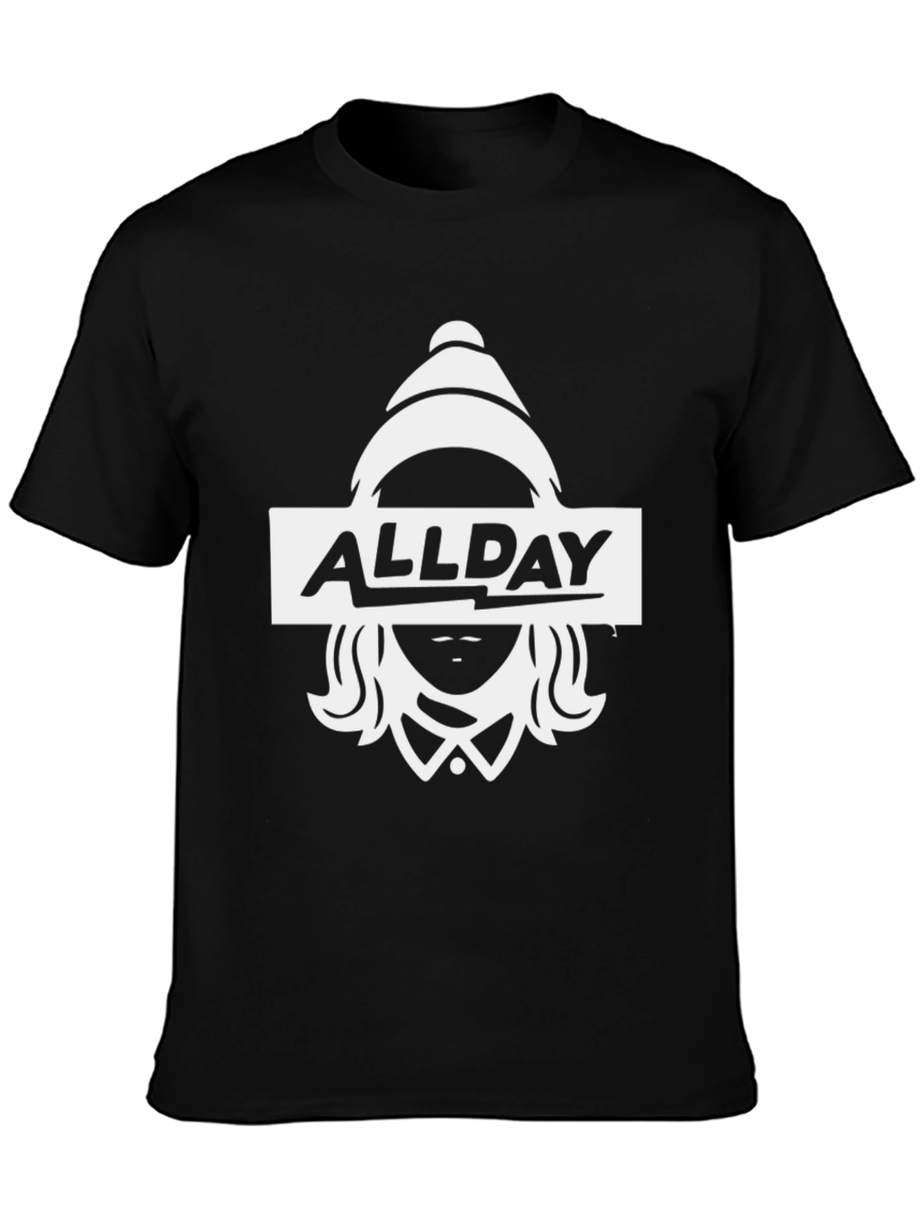 Black AllDay Graphic Tee - Black Cotton T-Shirt view 3