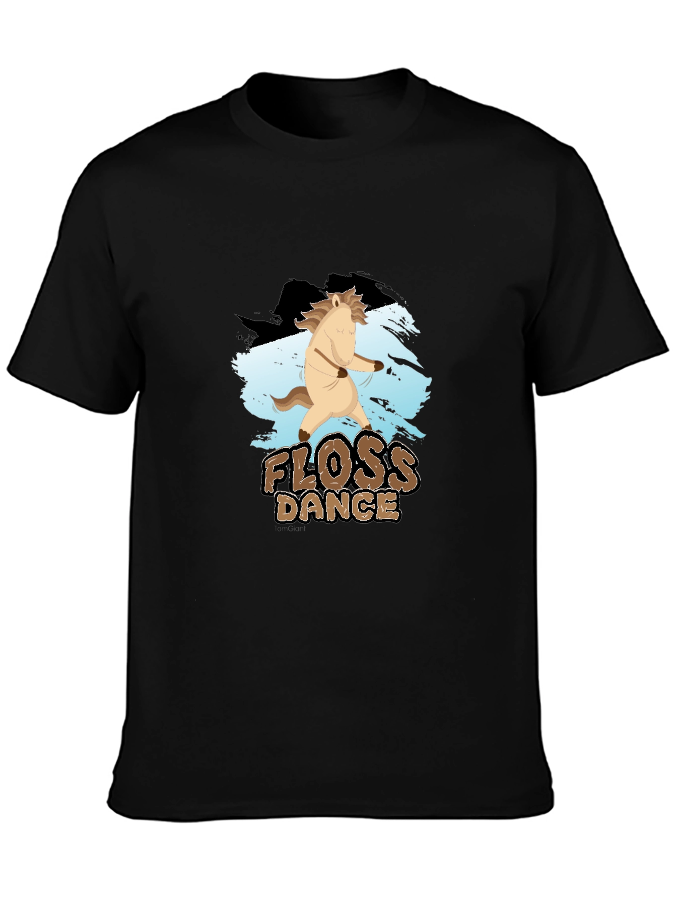 Black Floss Dance Horse T-Shirt, Funny Graphic Tee view 3