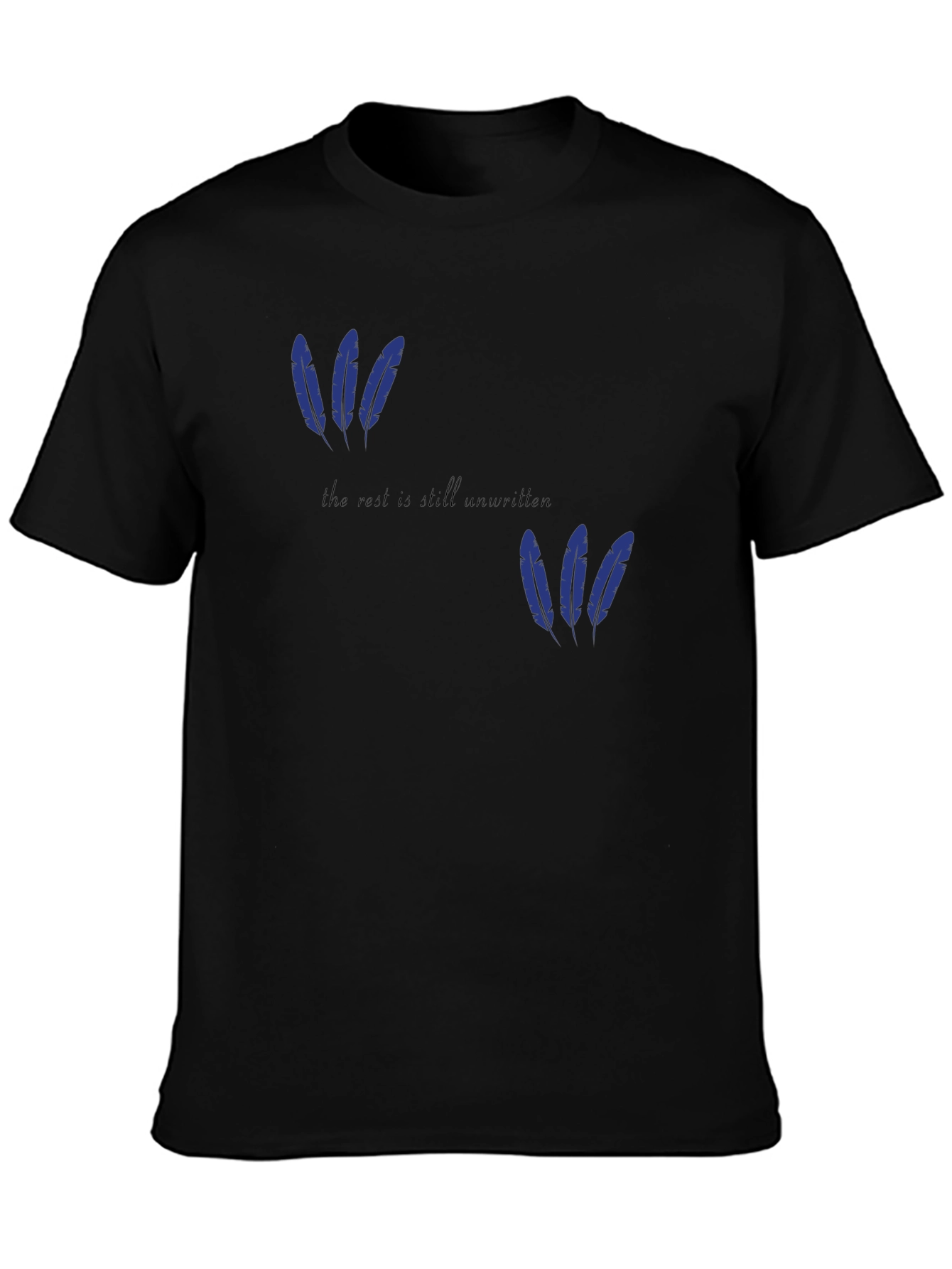 Black Feather Graphic T-Shirt - "The Rest is Still Unwritten" view 3
