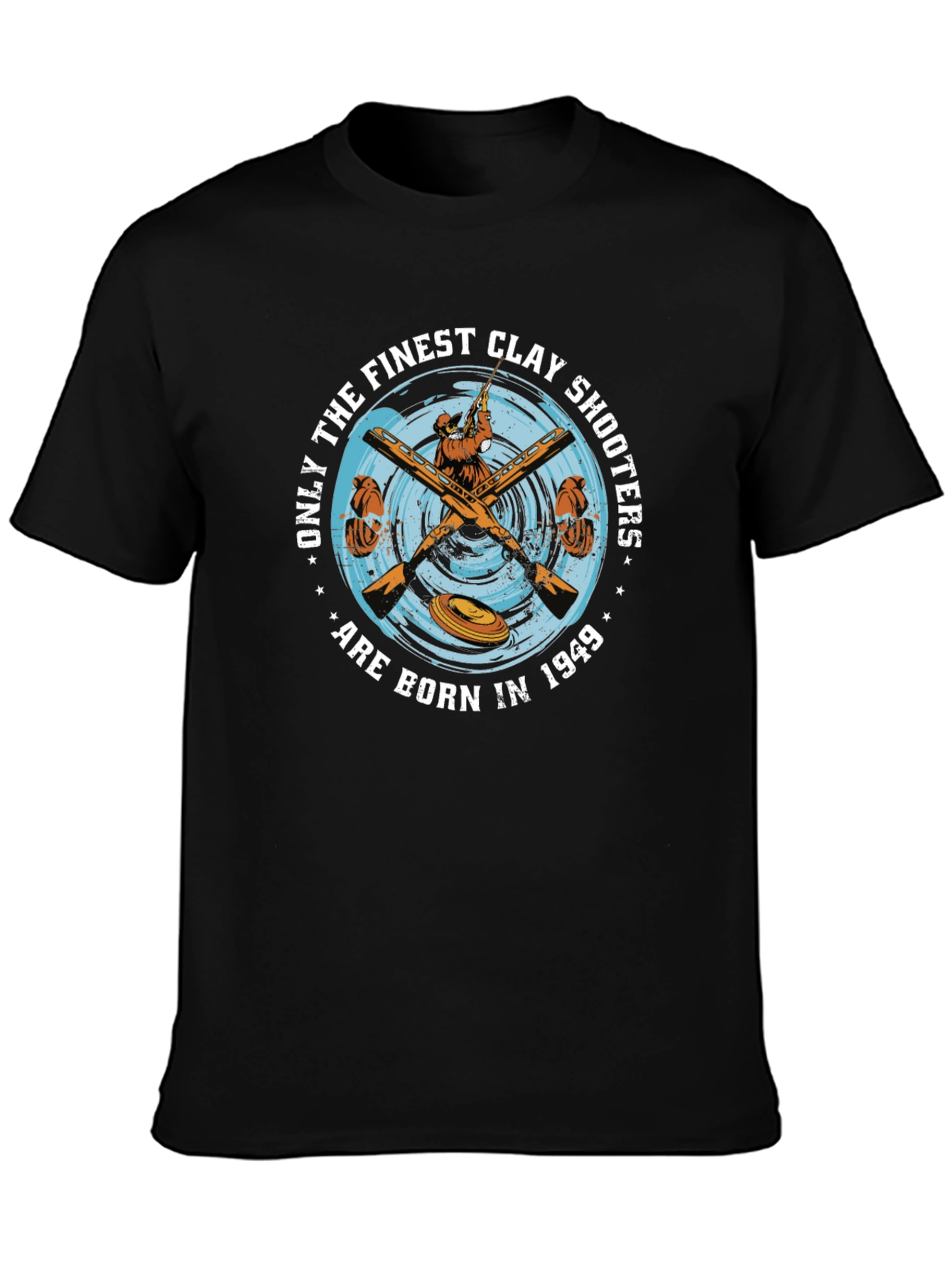 Black Finest Clay Shooters Born in 1949 T-Shirt view 3