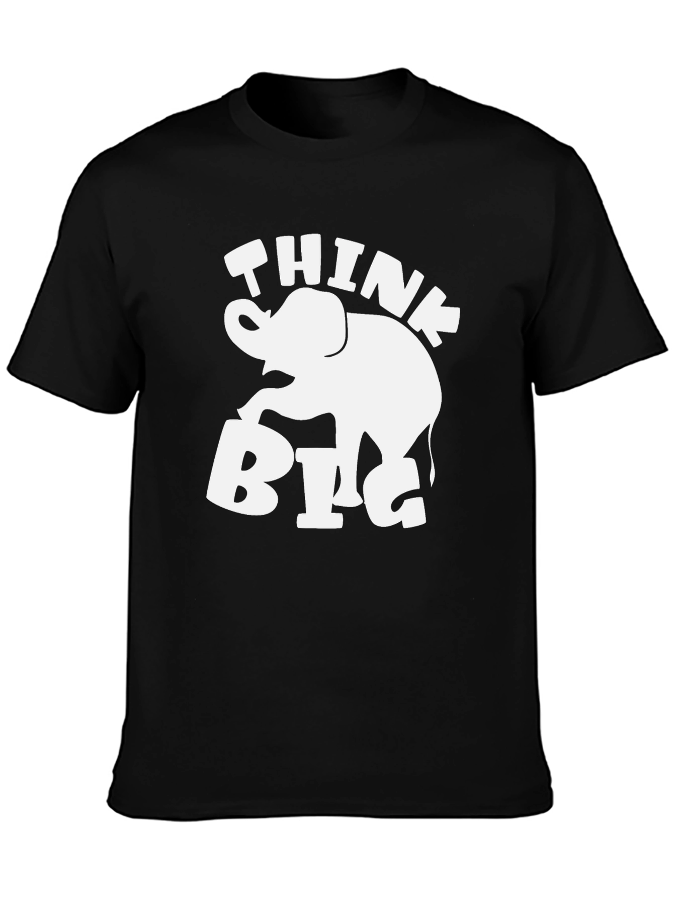 Black Think Big Elephant Graphic T-Shirt view 3