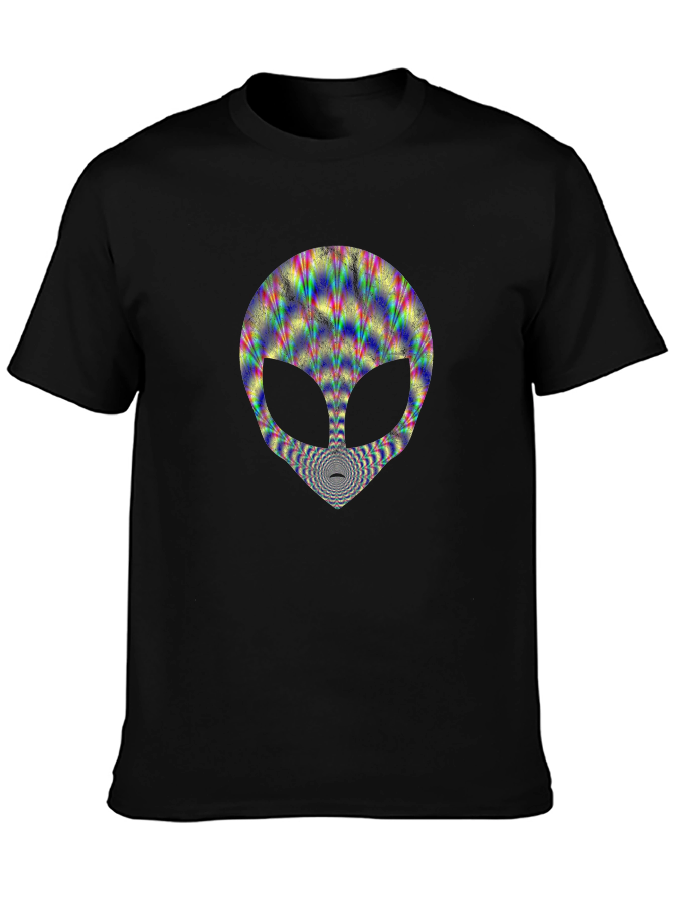 Black Psychedelic Alien Head T-Shirt view 3