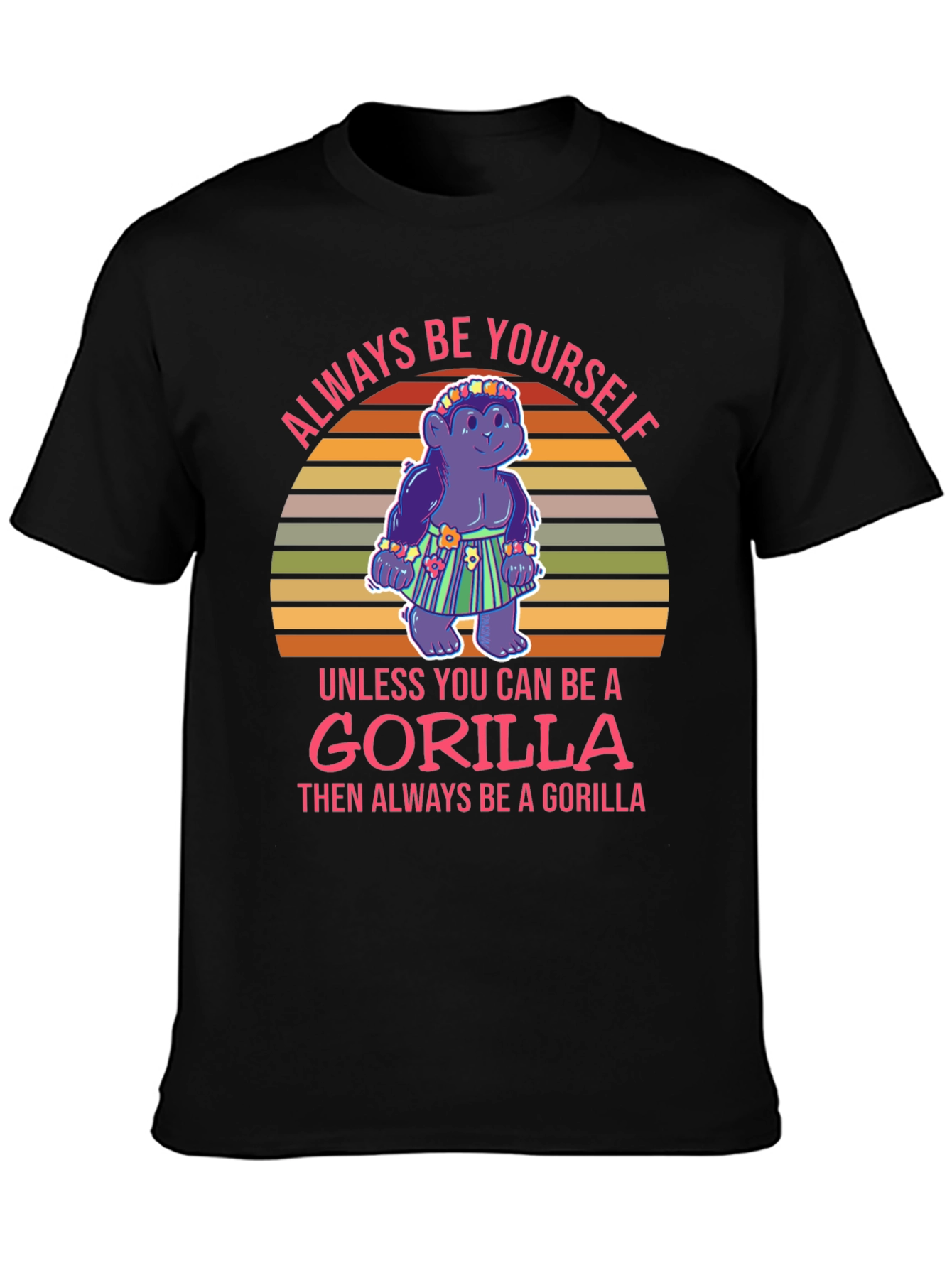 Black Always Be Yourself Gorilla T-Shirt view 3
