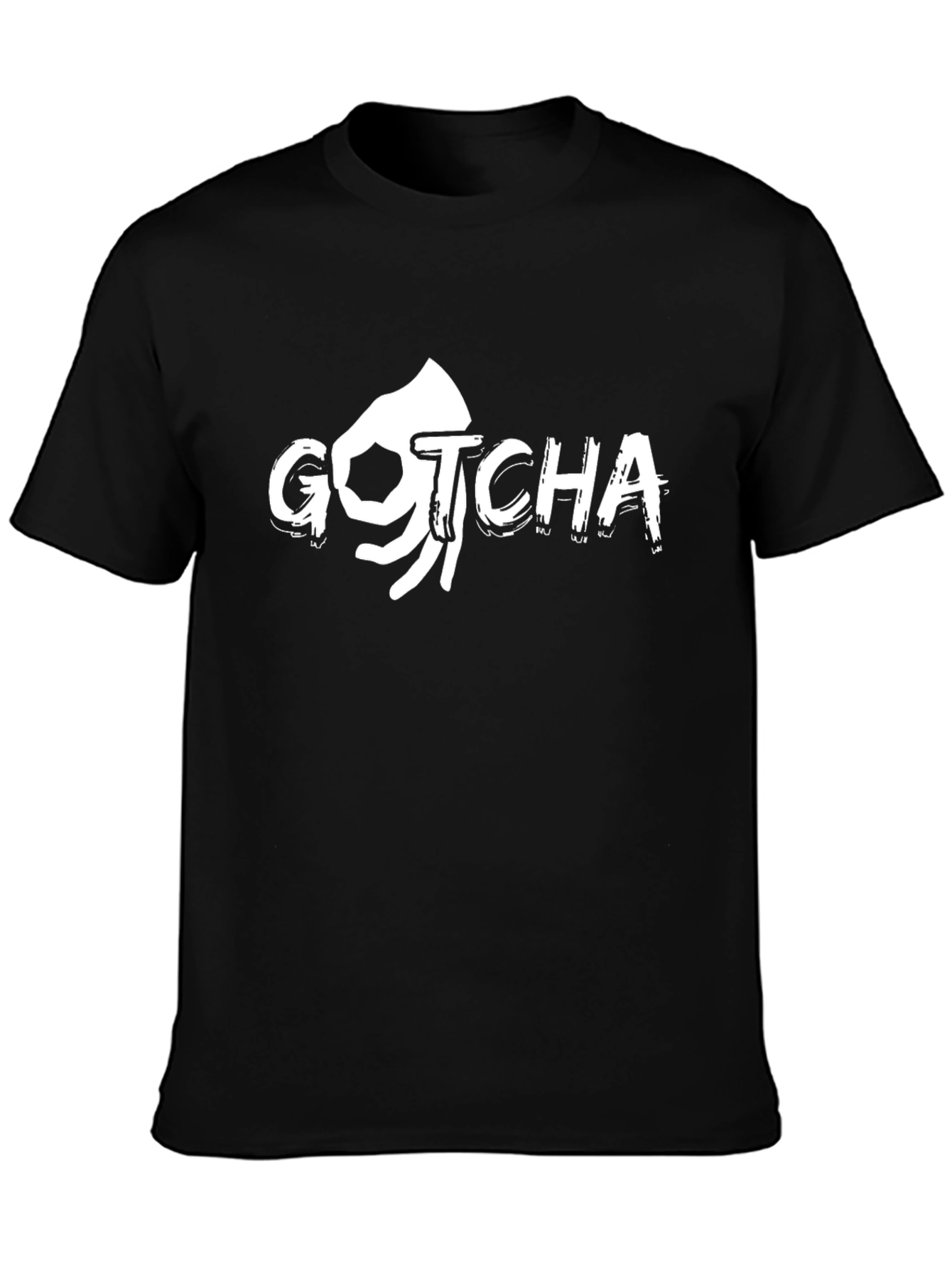 Black Gotcha T-Shirt Funny Graphic Novelty Tee view 3