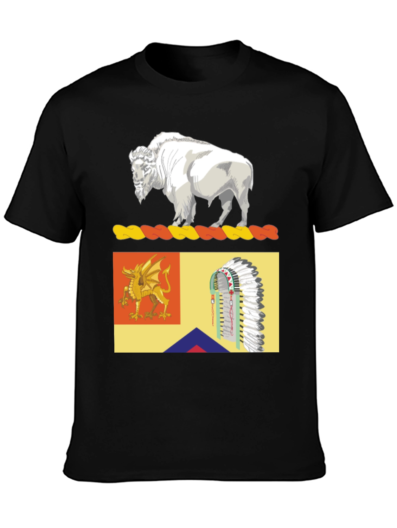 Black Buffalo, Dragon, & Headdress Graphic Tee view 3