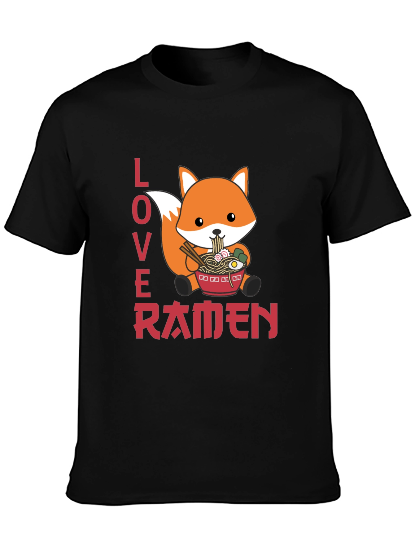 Black Fox Ramen Lover Graphic T-Shirt view 3