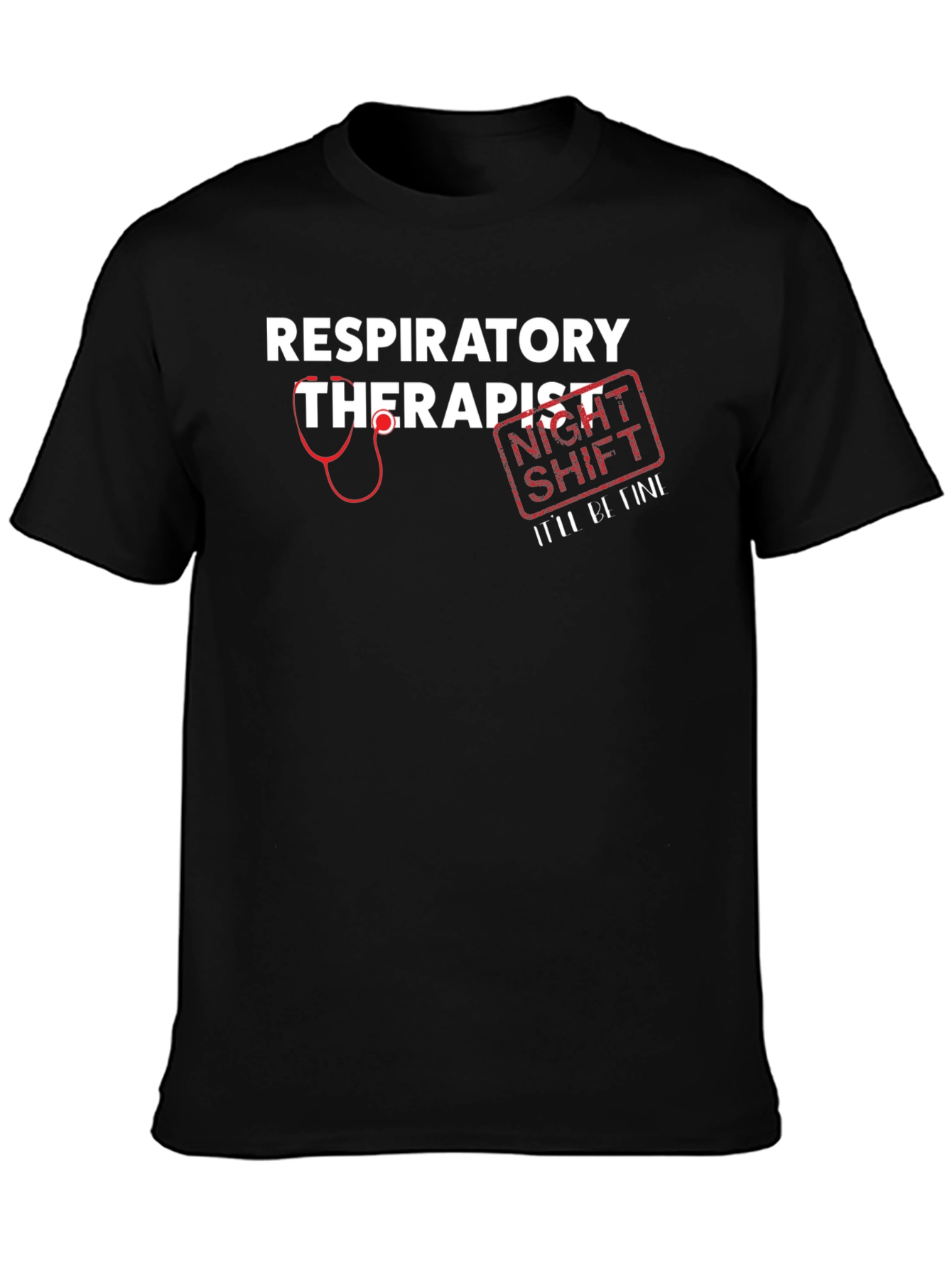 Respiratory Therapist Night Shift Black T-Shirt - 3