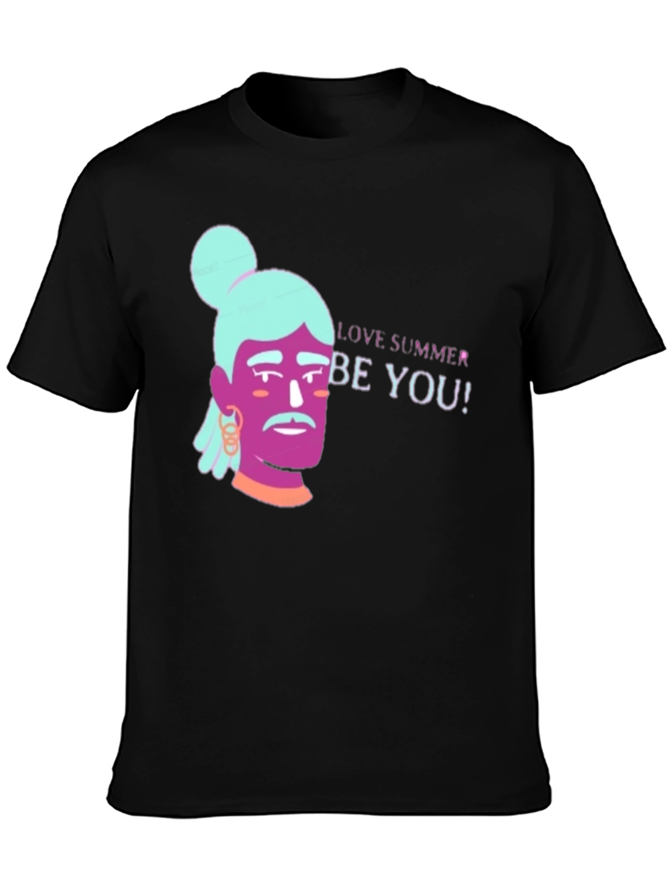 Black Love Summer Be You! Graphic Black T-Shirt view 3