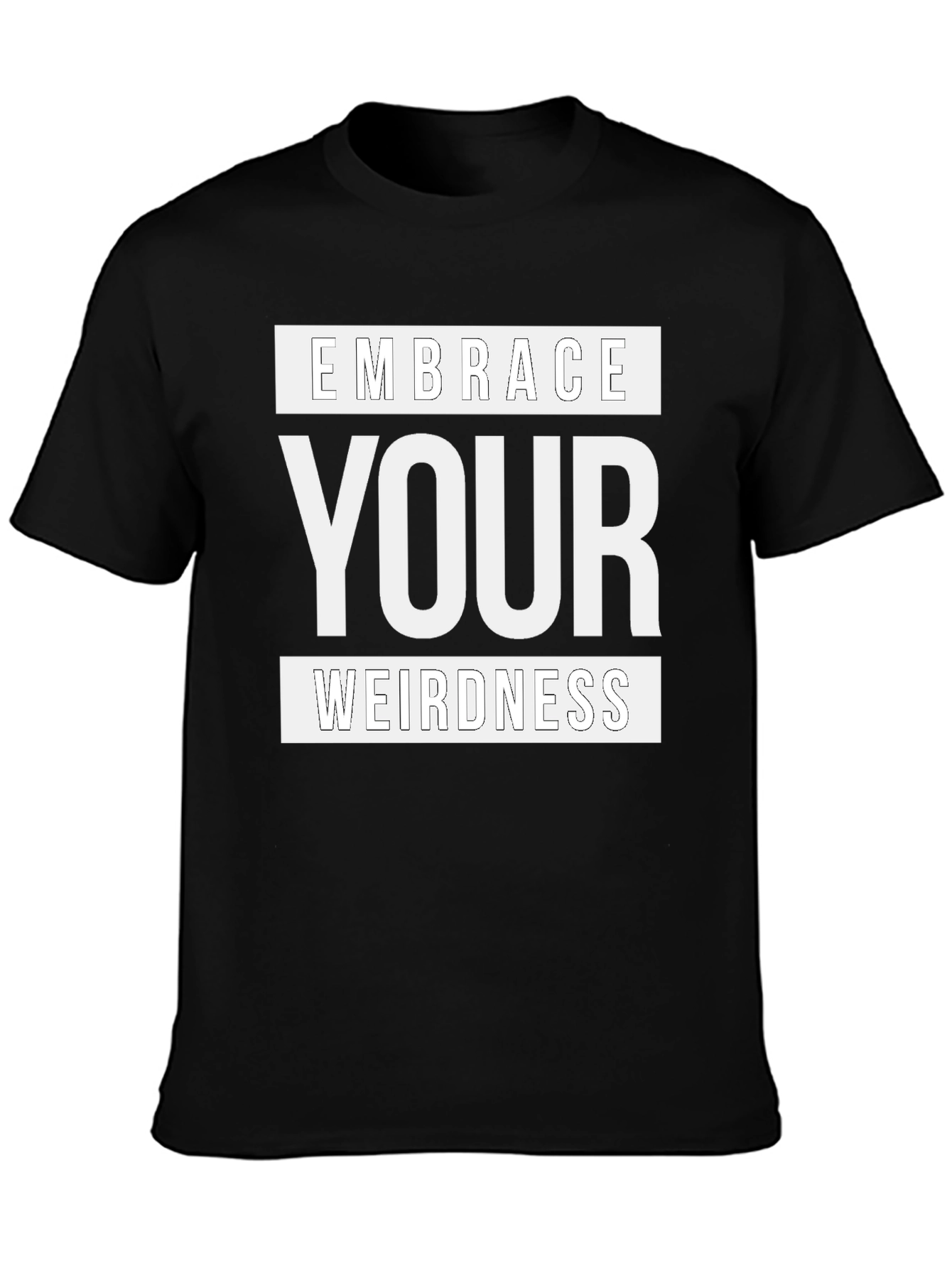 Black Embrace Your Weirdness Graphic T-Shirt - Black view 3